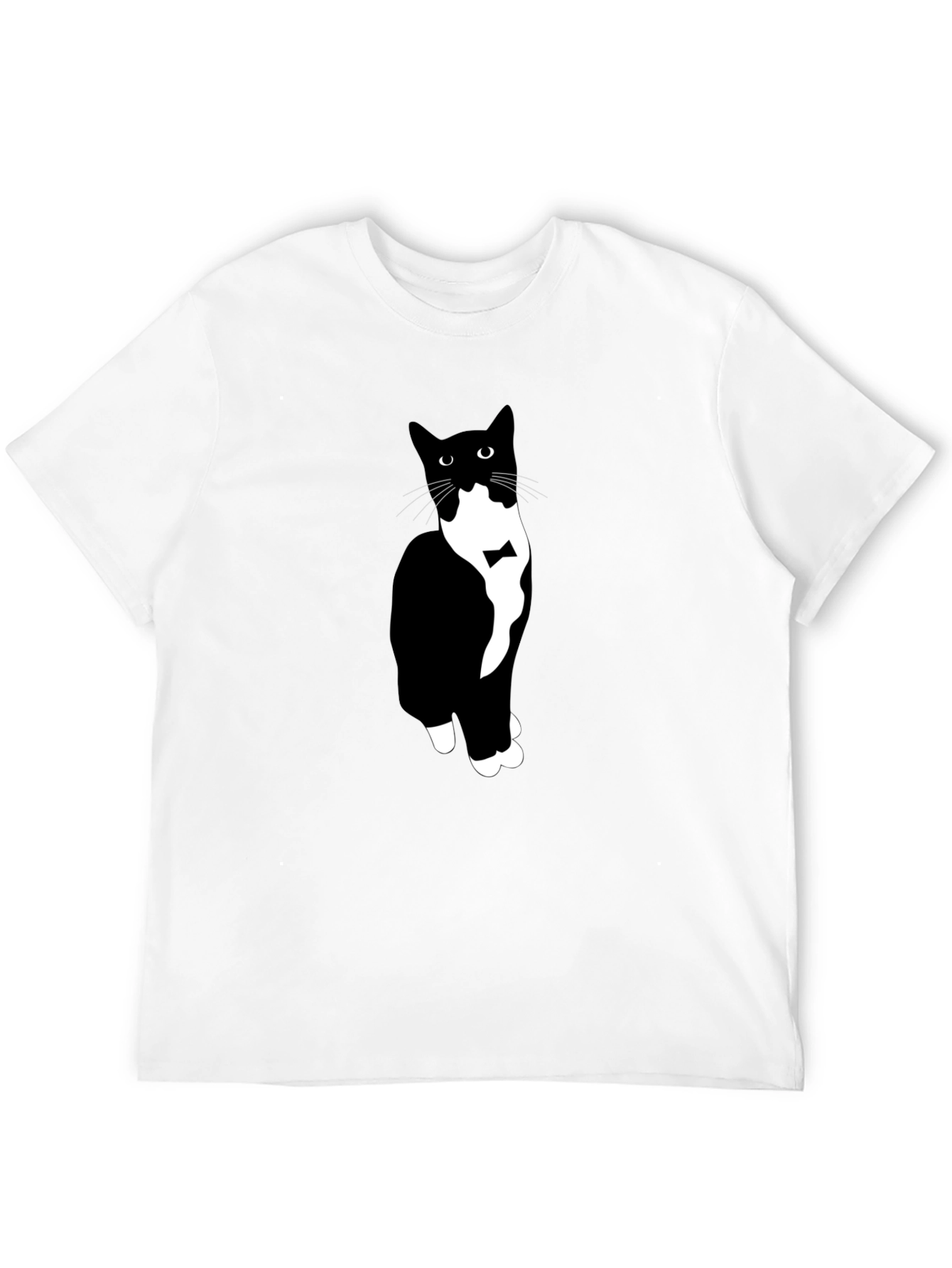 Tuxedo Cat Graphic Tee - Mens Black T-Shirt