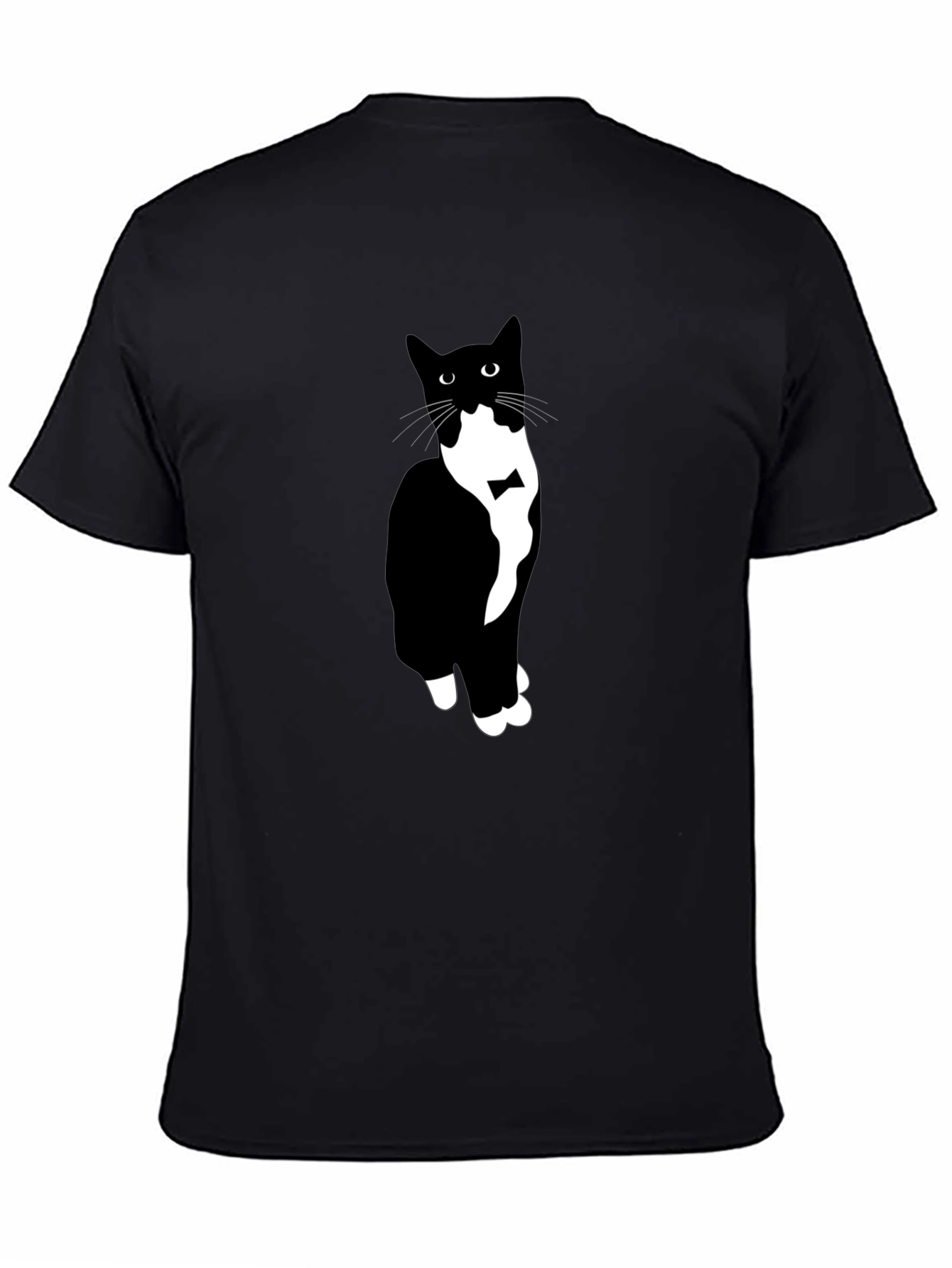 Tuxedo Cat Graphic Tee - Mens Black T-Shirt