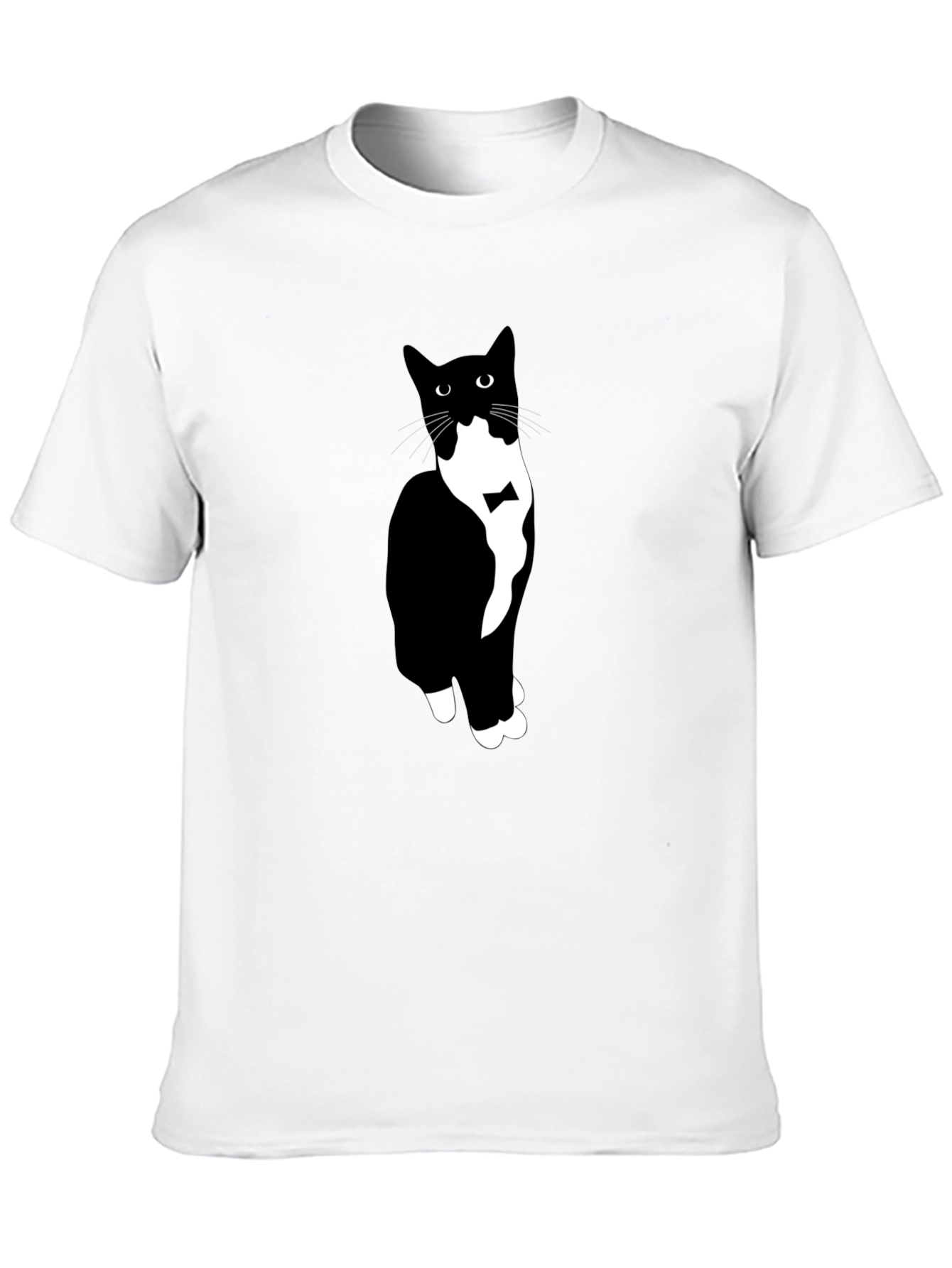 Tuxedo Cat Graphic Tee - Mens Black T-Shirt