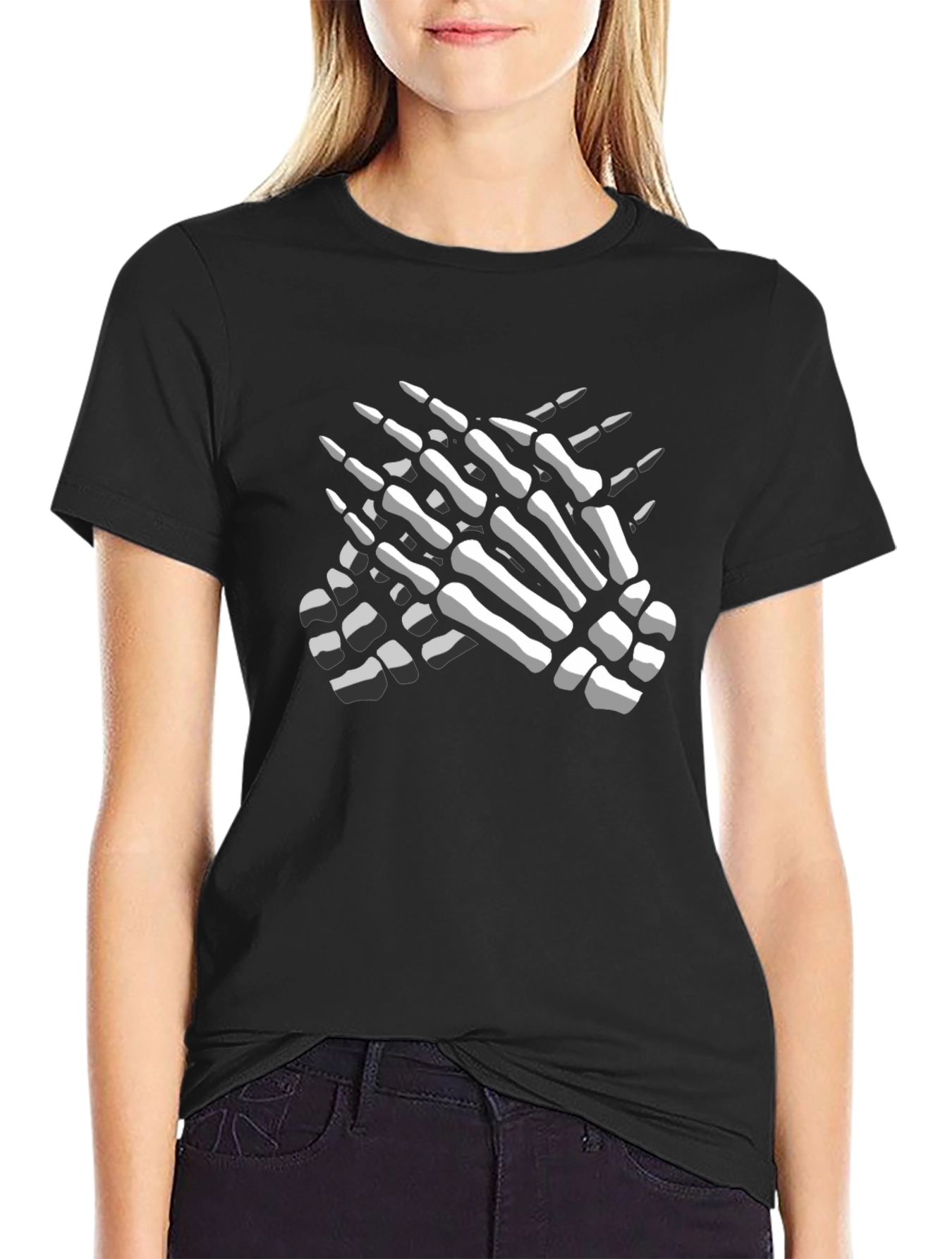 Skeleton Hands Graphic Tee - Mens Black T-Shirt