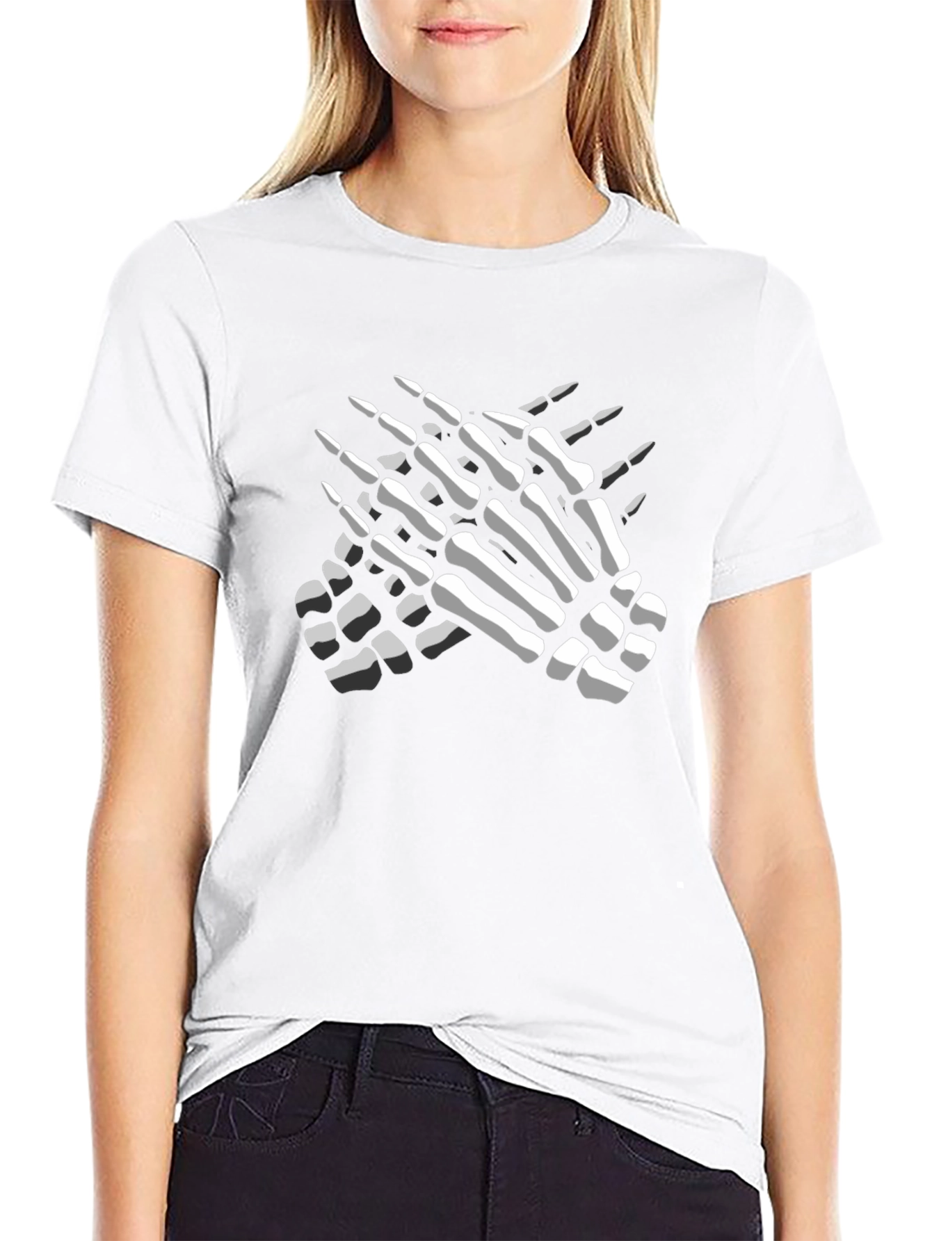 Skeleton Hands Graphic Tee - Mens Black T-Shirt