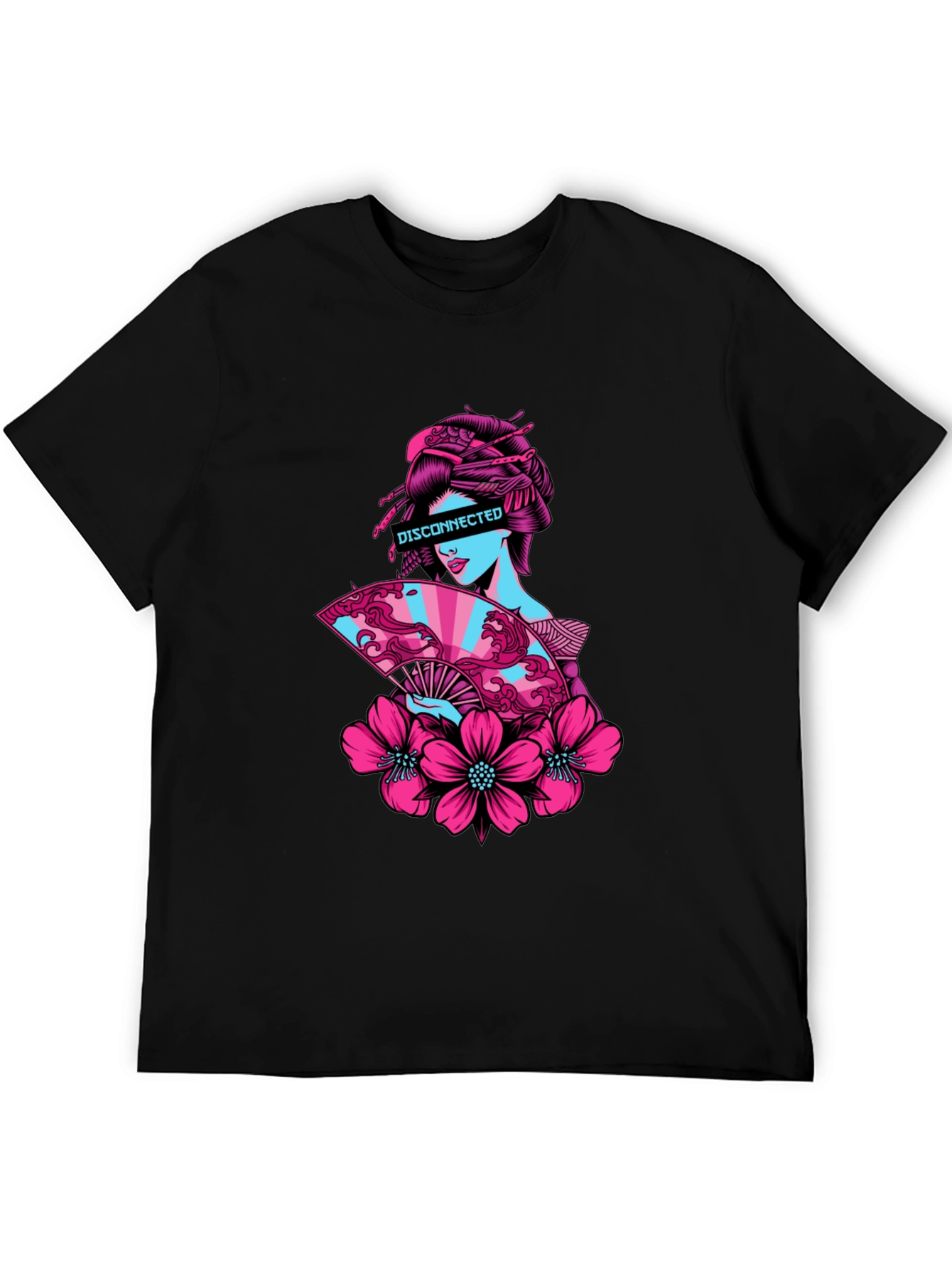 Disconnected Geisha Graphic Tee - Unisex Black T-Shirt