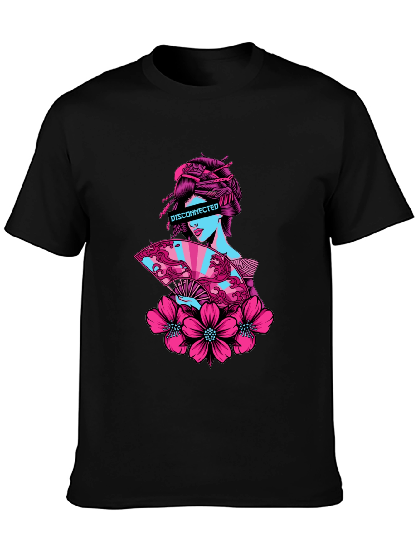 Disconnected Geisha Graphic Tee - Unisex Black T-Shirt