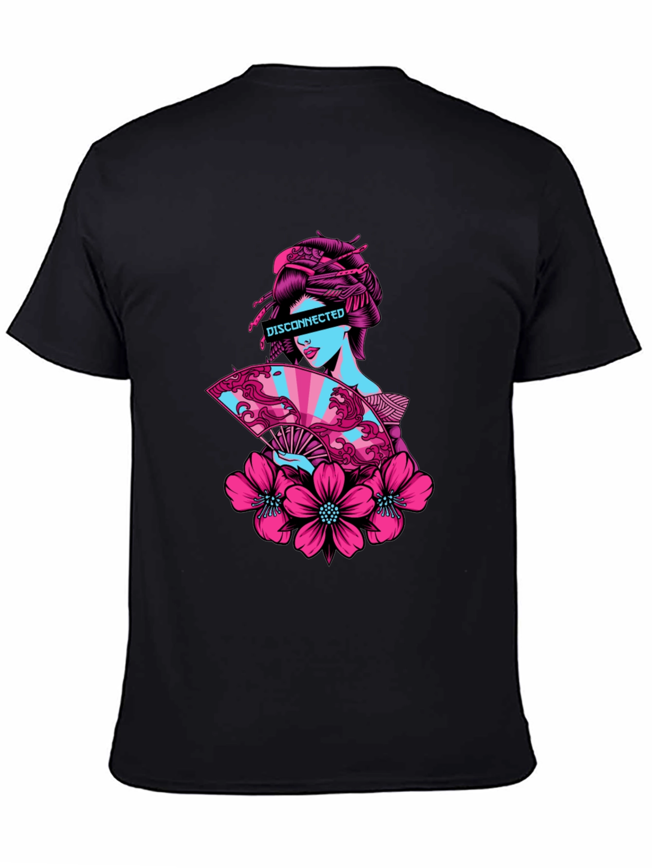 Disconnected Geisha Graphic Tee - Unisex Black T-Shirt