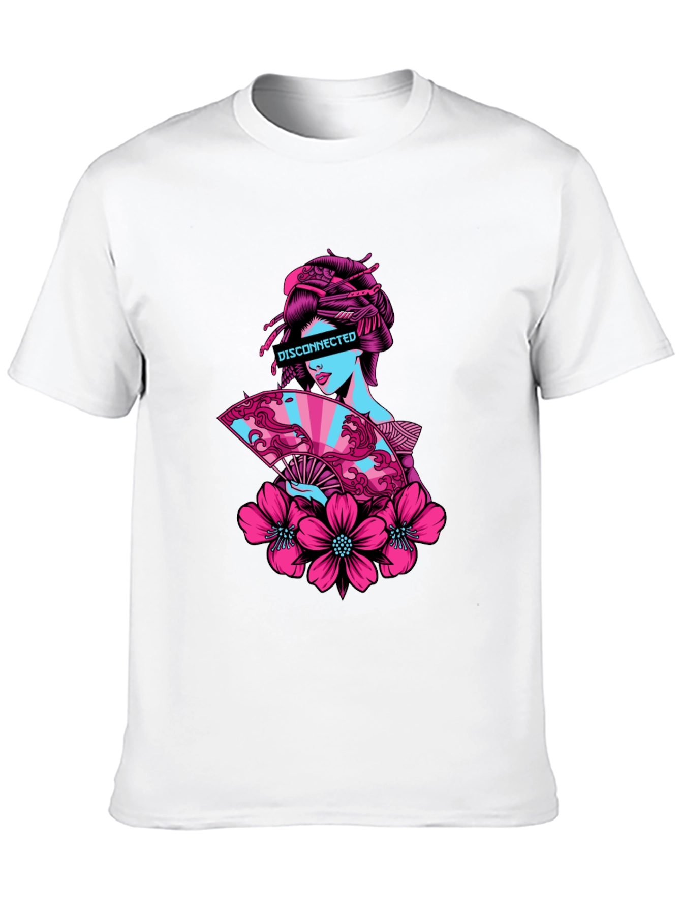 Disconnected Geisha Graphic Tee - Unisex Black T-Shirt