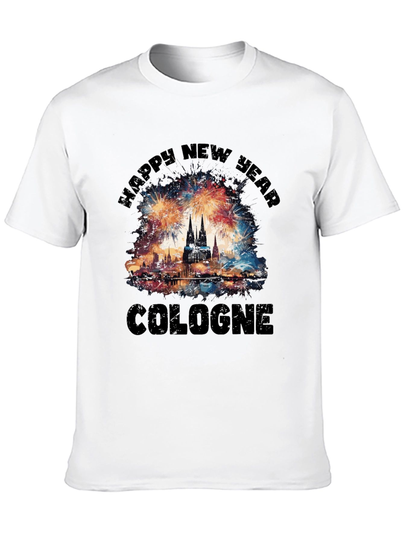 Cologne New Year T-Shirt - Fireworks Celebration Tee
