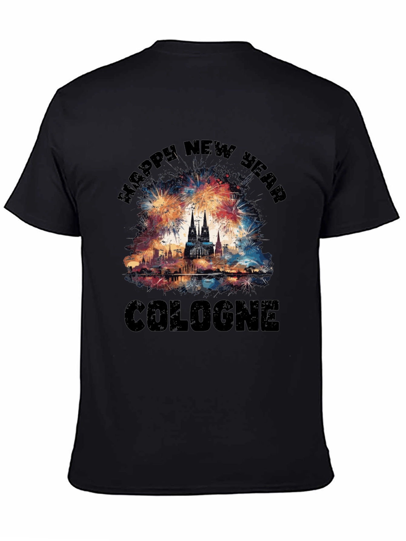 Cologne New Year T-Shirt - Fireworks Celebration Tee
