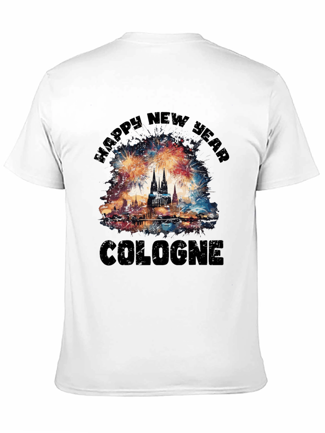 Cologne New Year T-Shirt - Fireworks Celebration Tee