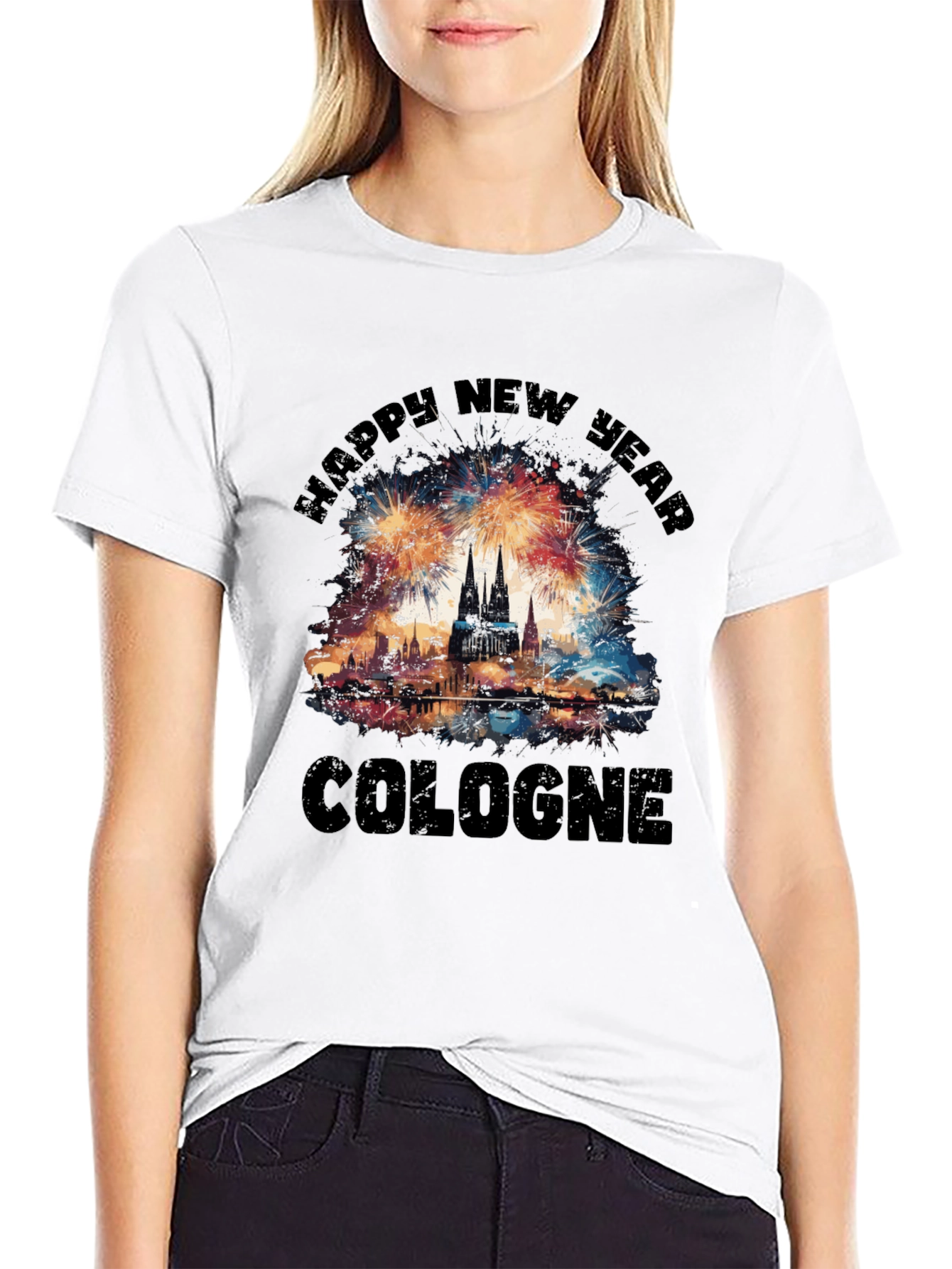Cologne New Year T-Shirt - Fireworks Celebration Tee