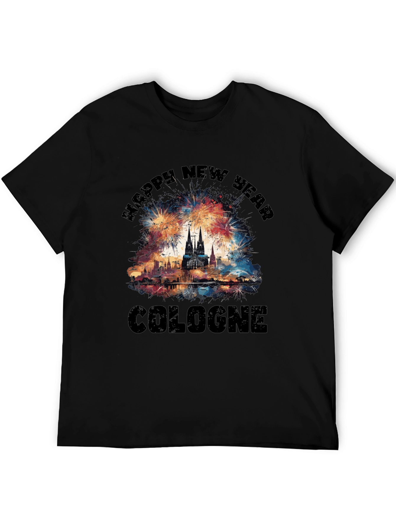 Cologne New Year T-Shirt - Fireworks Celebration Tee