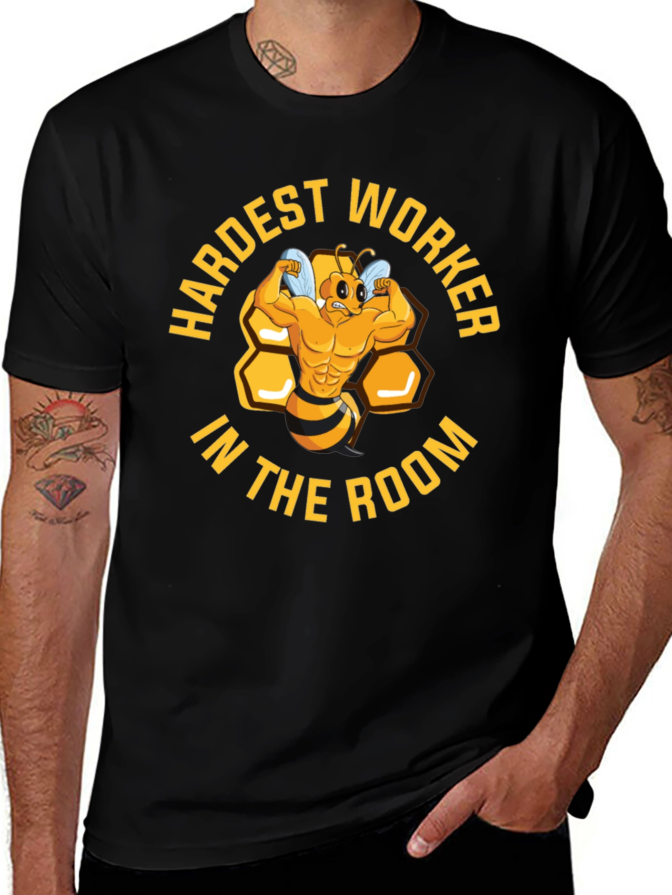 Hardest Worker Bee Muscle T-Shirt