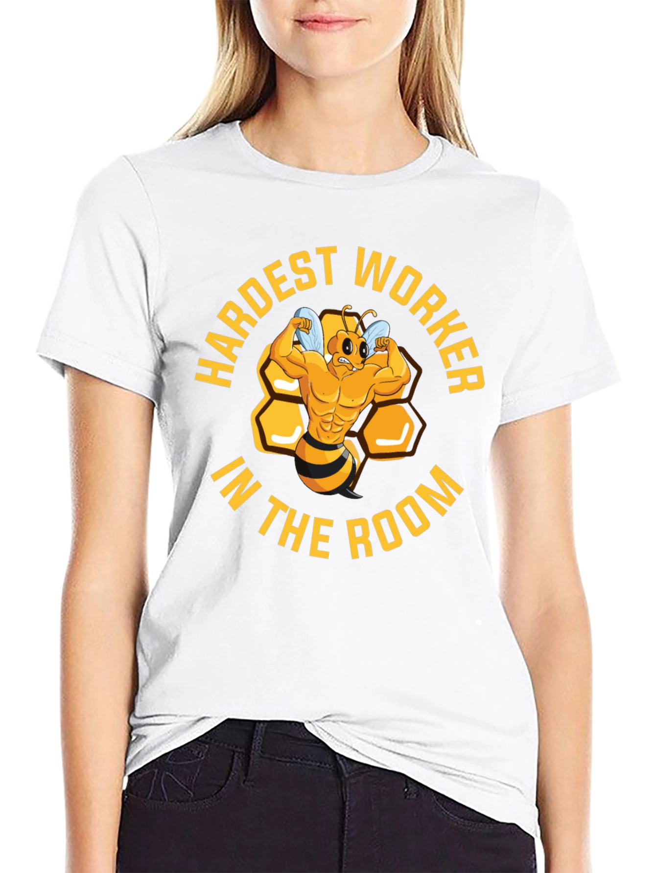 Hardest Worker Bee Muscle T-Shirt