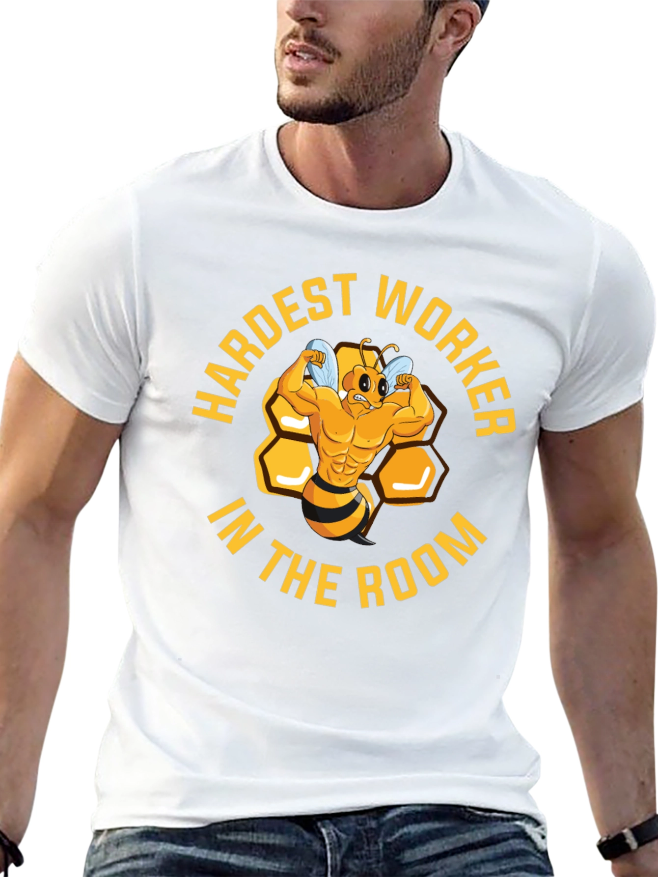 Hardest Worker Bee Muscle T-Shirt