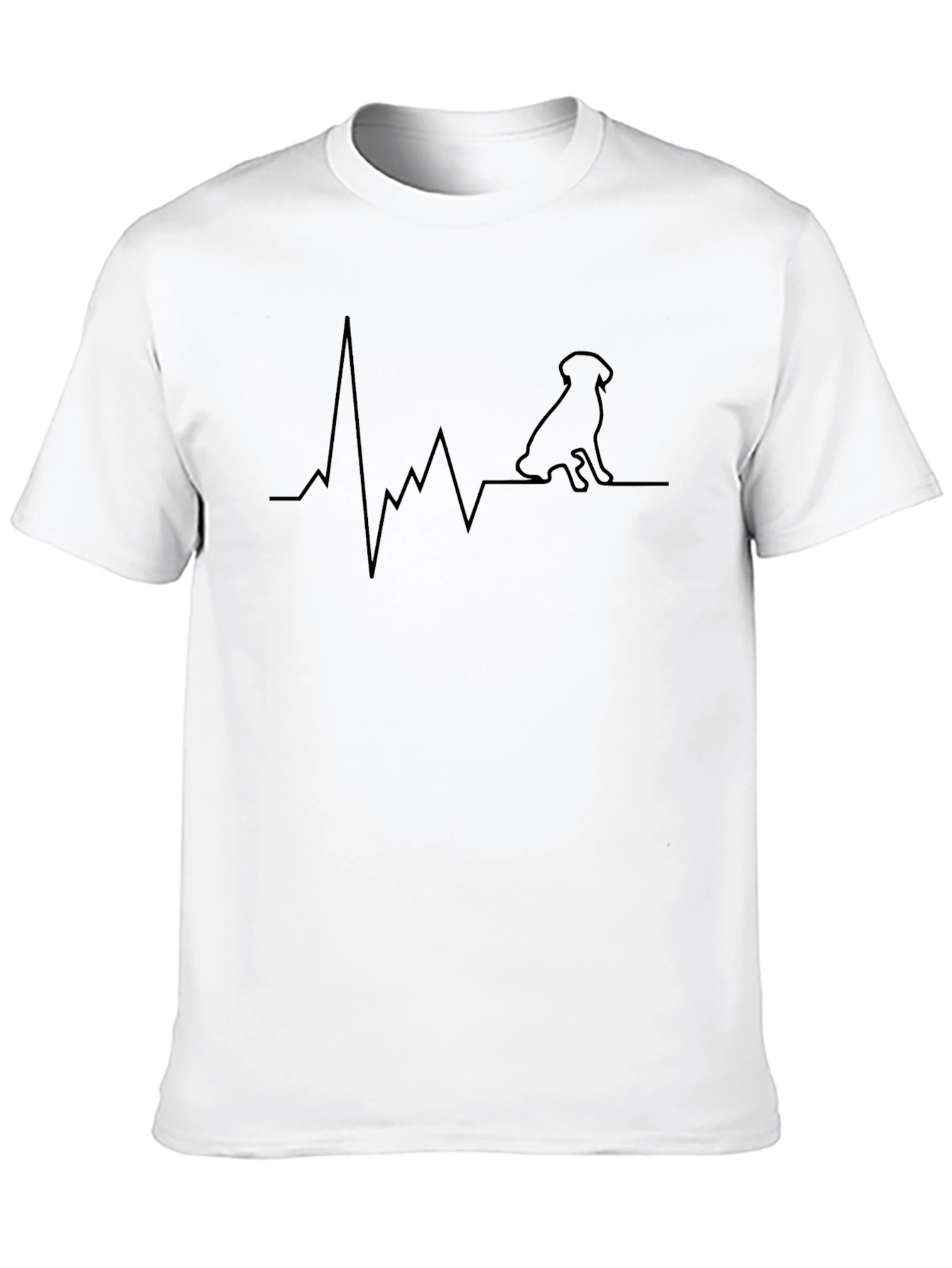 Dog Heartbeat Line Art T-Shirt