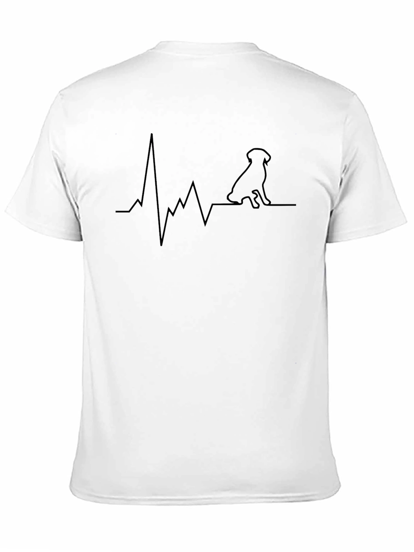 Dog Heartbeat Line Art T-Shirt
