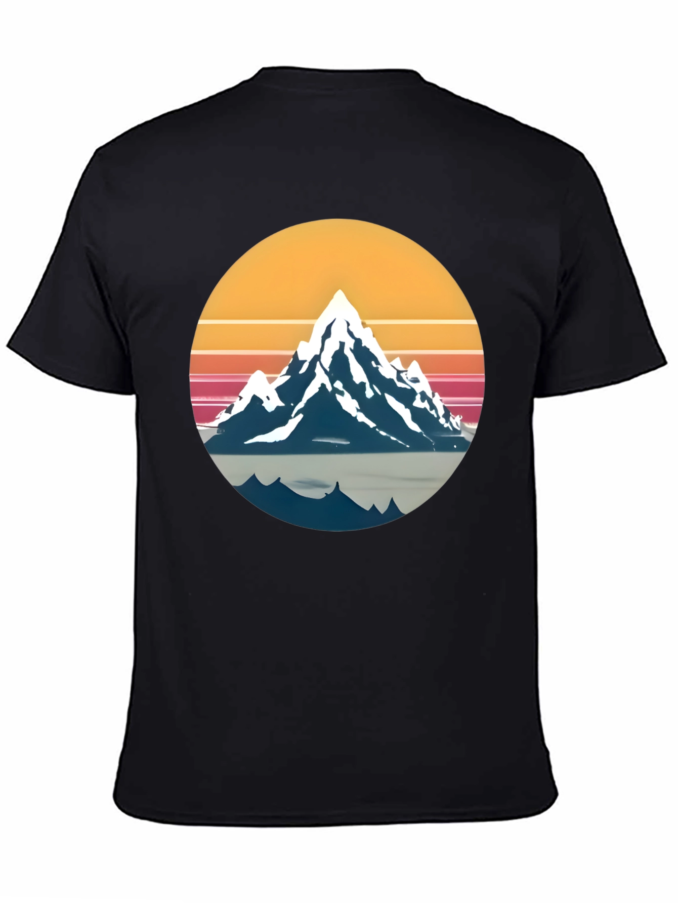 Retro Mountain Graphic Tee - Sunset Adventure Shirt