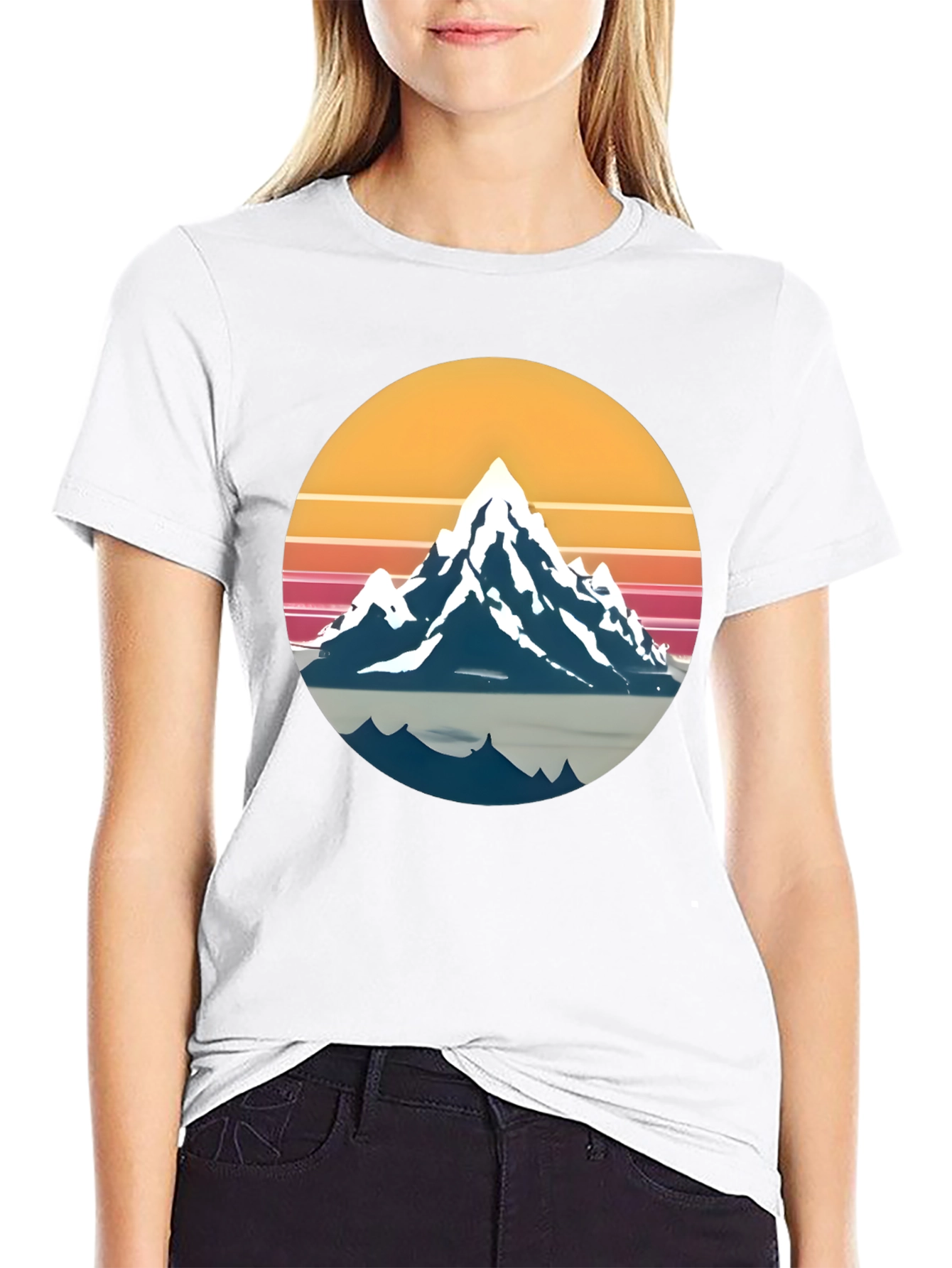 Retro Mountain Graphic Tee - Sunset Adventure Shirt
