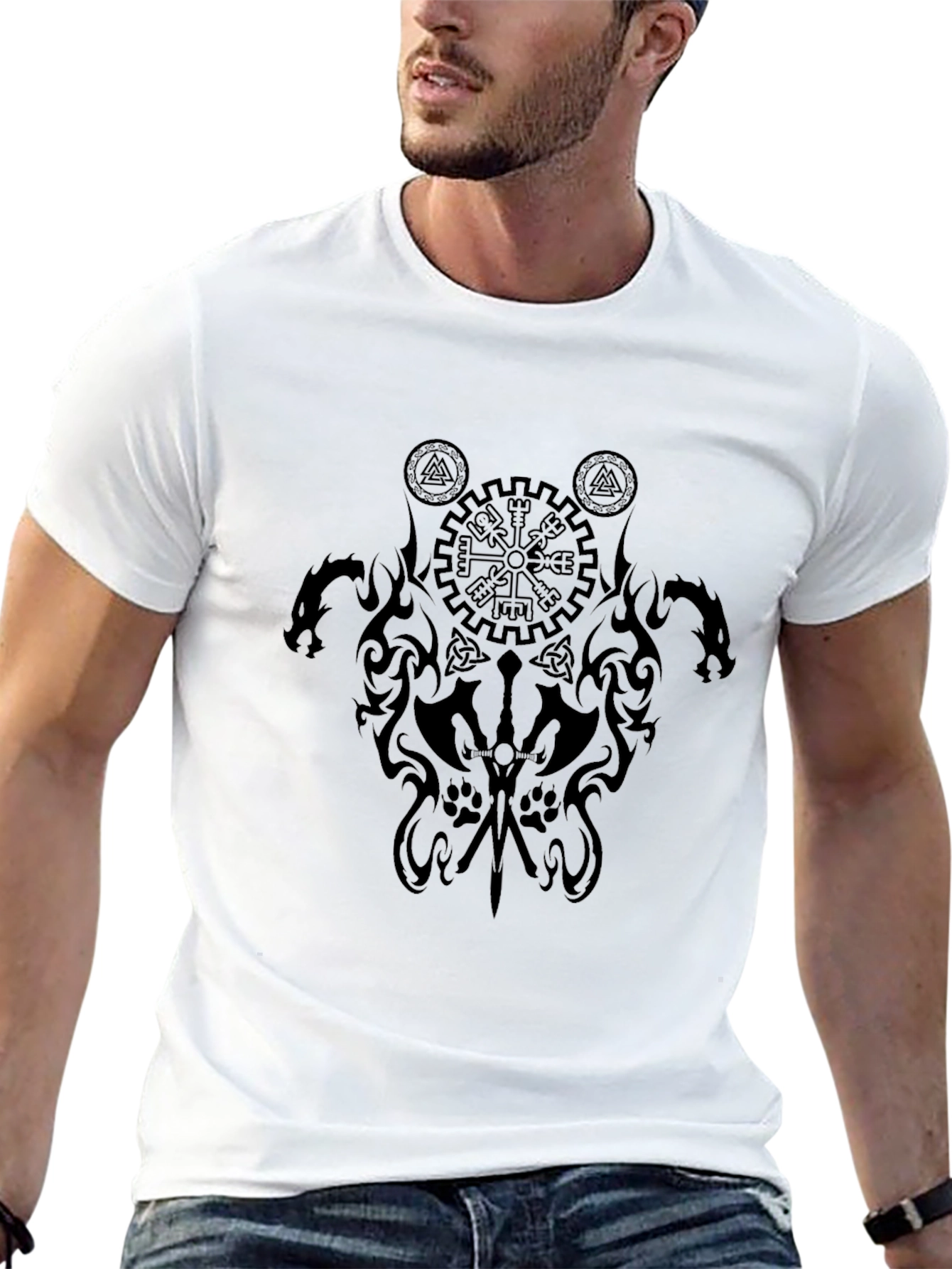 Black Viking Graphic T-Shirt
