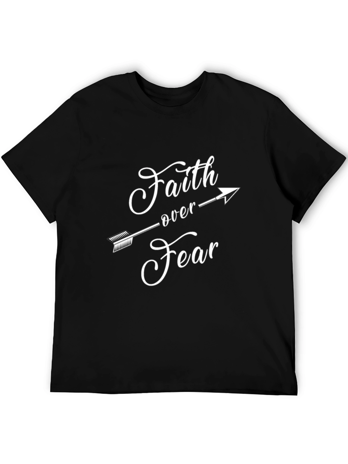 Faith Over Fear Graphic Tee - Black Casual T-Shirt