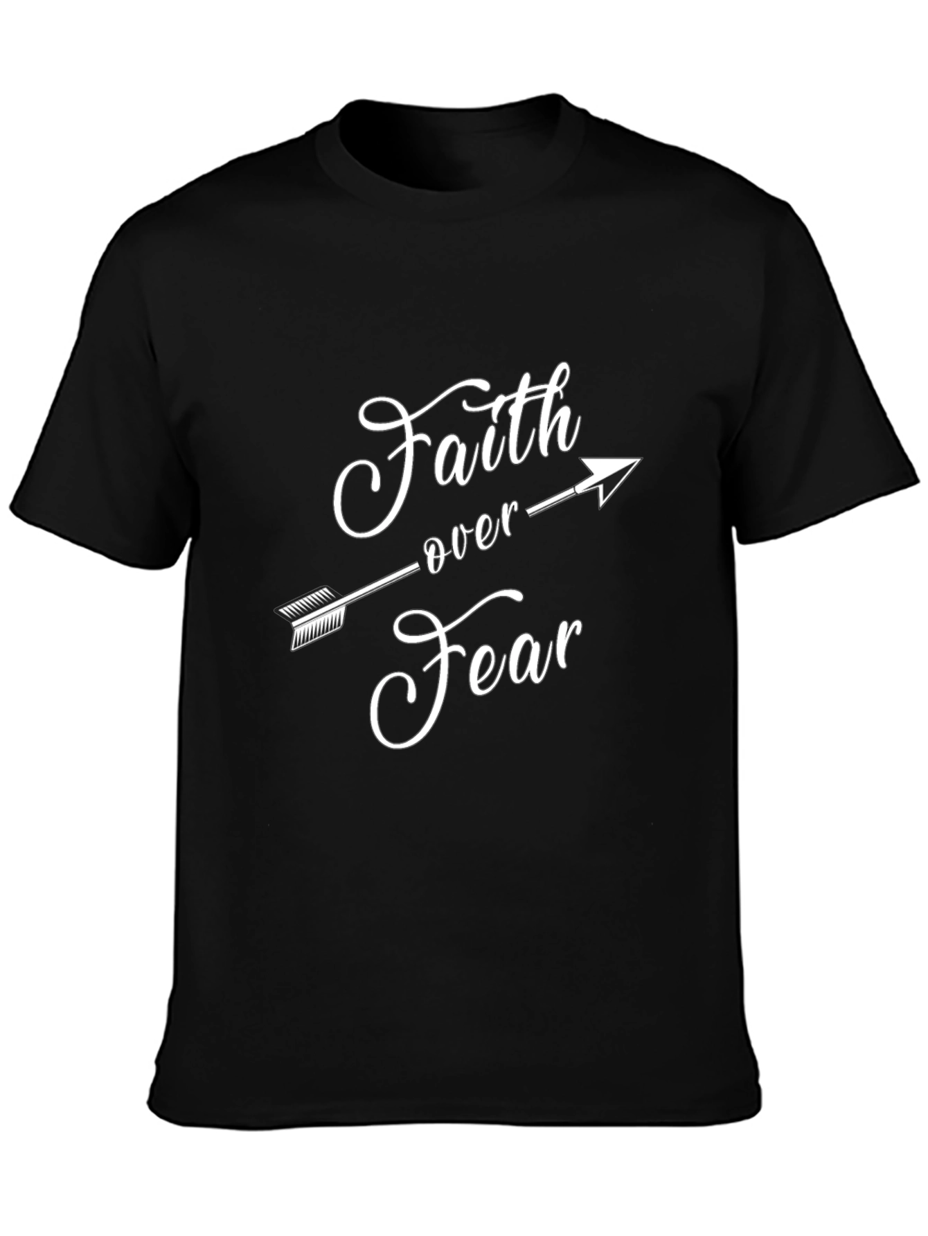 Faith Over Fear Graphic Tee - Black Casual T-Shirt