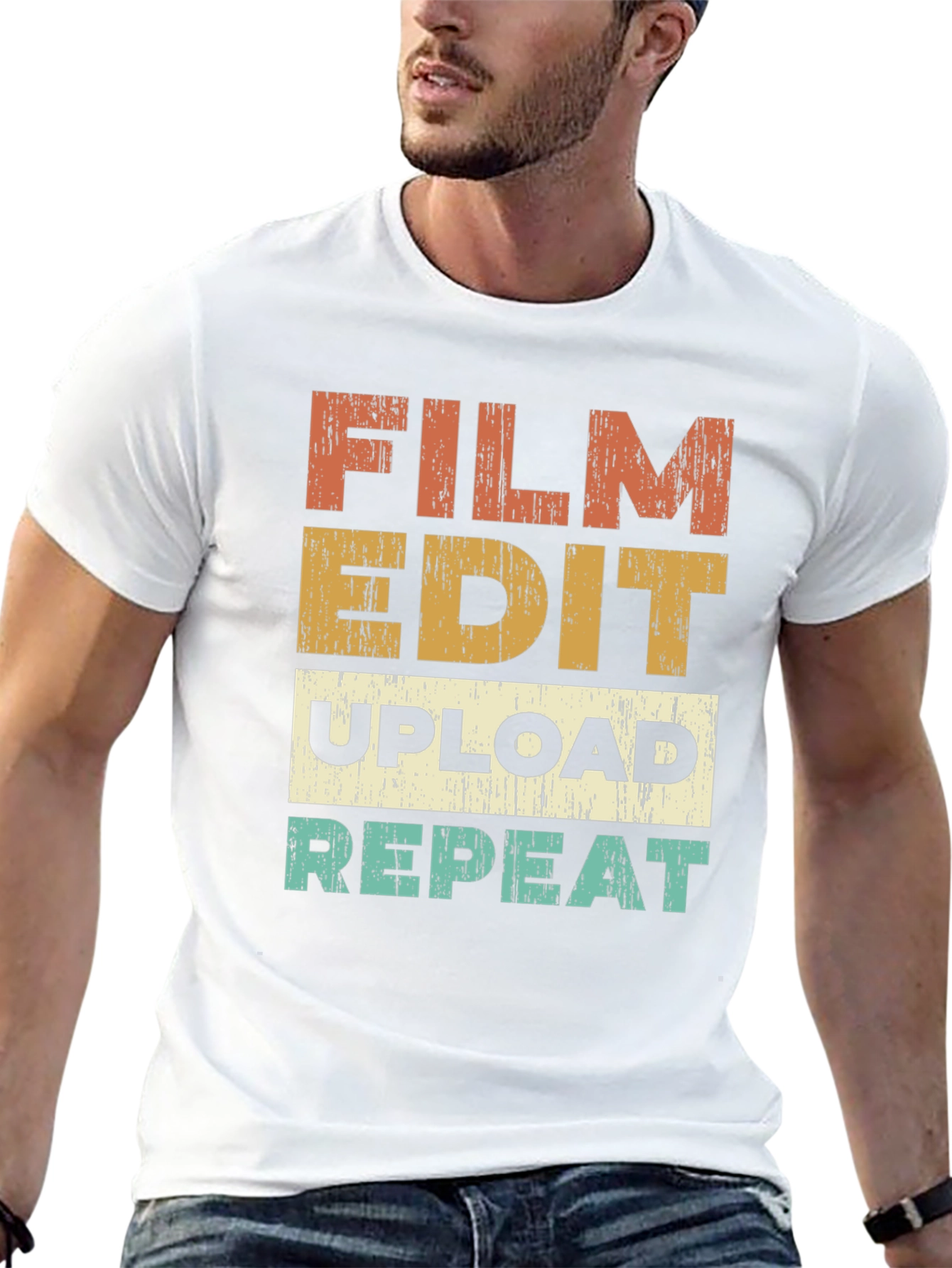 Film Edit Upload Repeat Graphic T-Shirt
