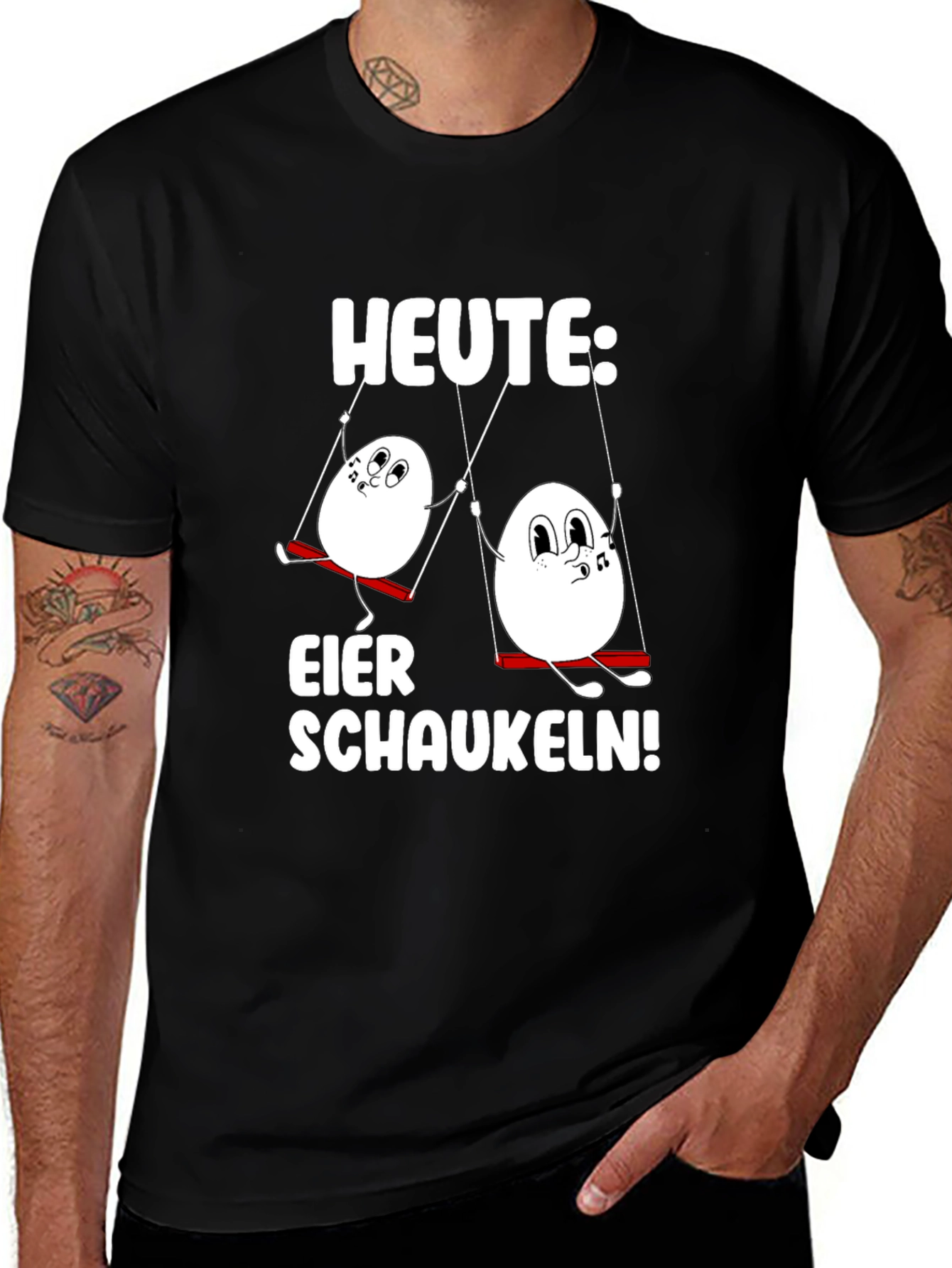 Funny Egg Swinging T-Shirt - Heute: Eier Schaukeln!