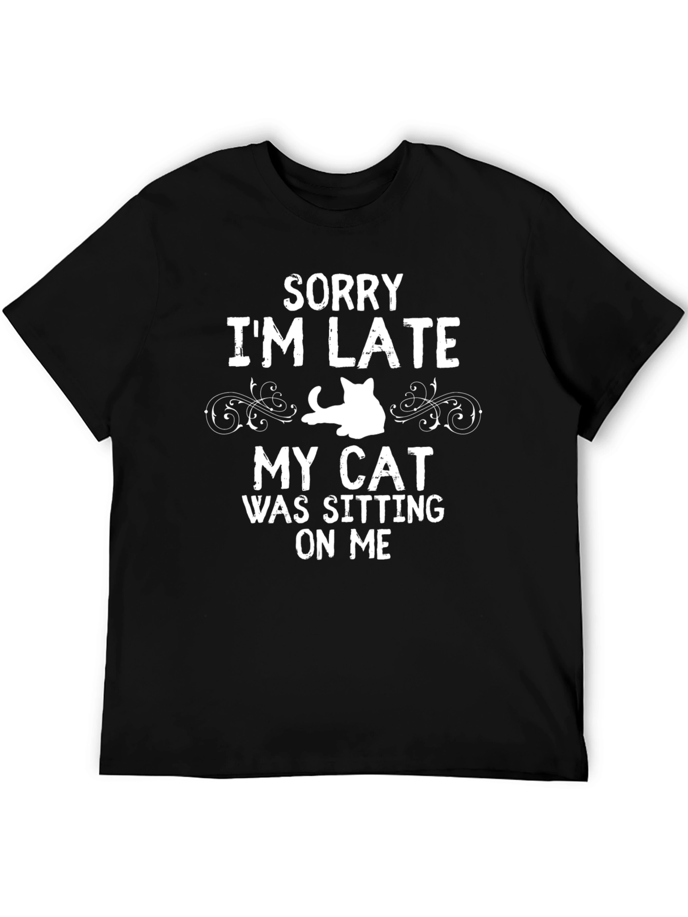Funny Cat Sitting On Me Graphic Tee