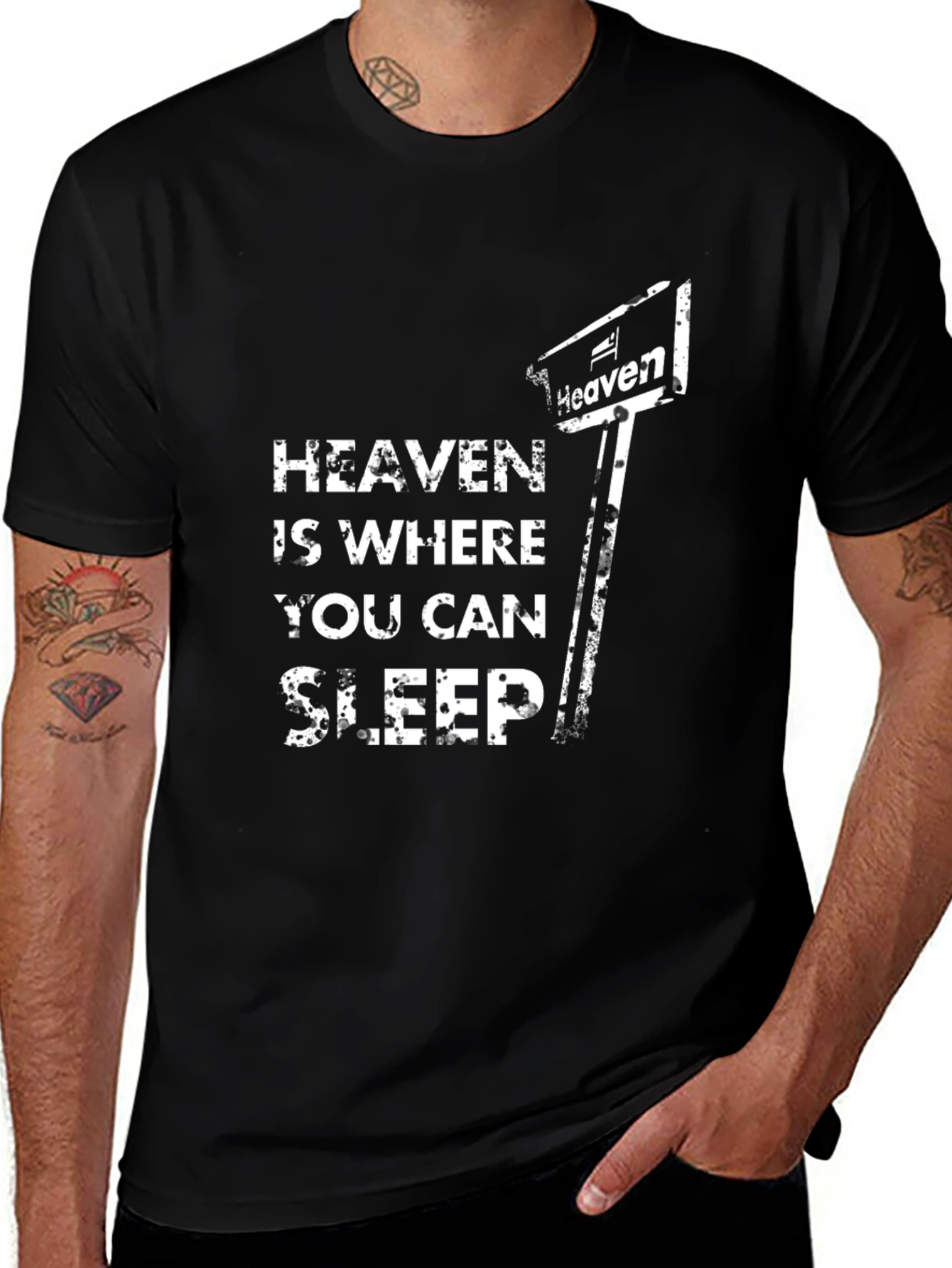 Heaven is Where You Can Sleep Black T-Shirt