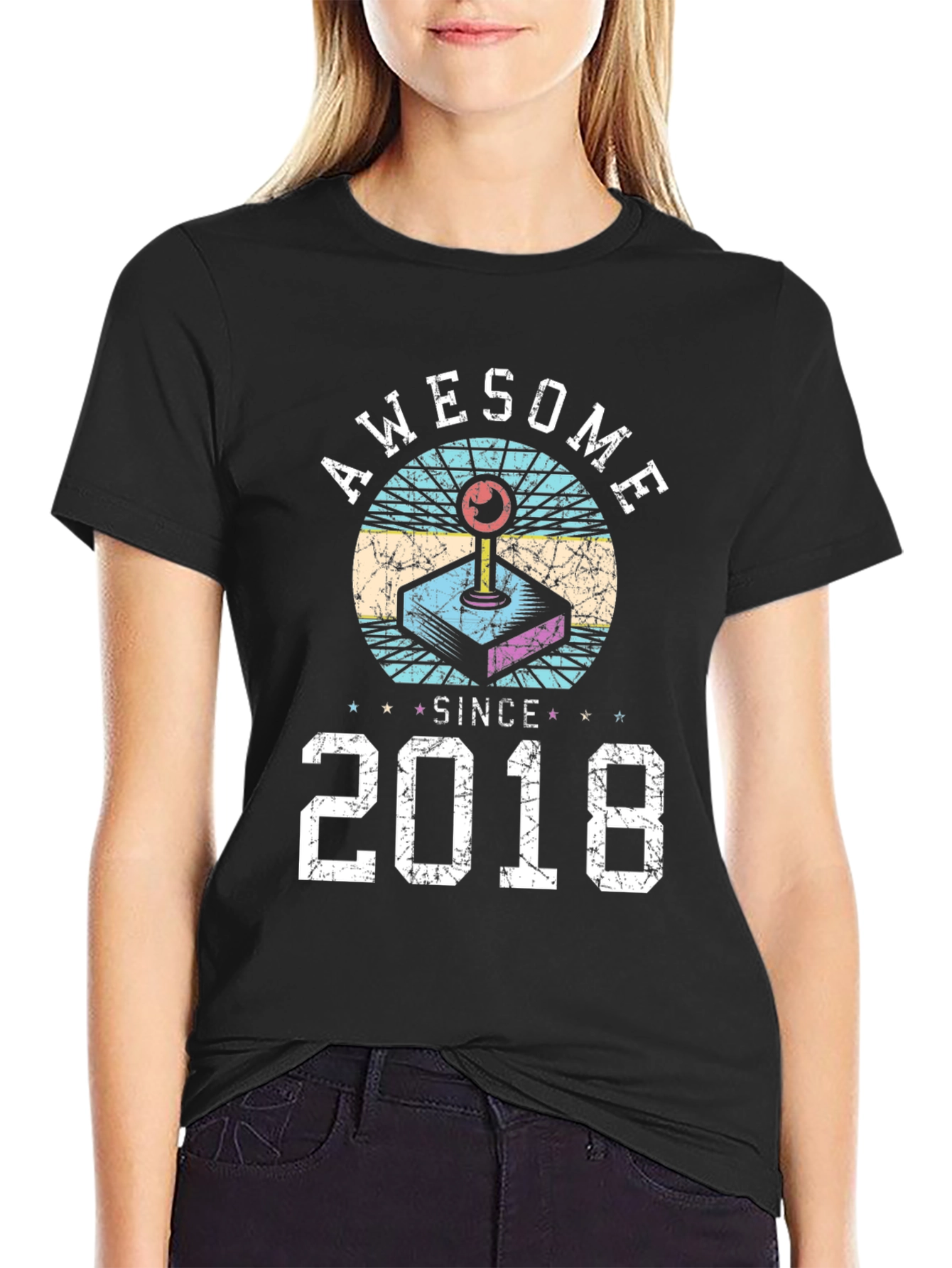 Awesome Since 2018 Black Graphic Tee