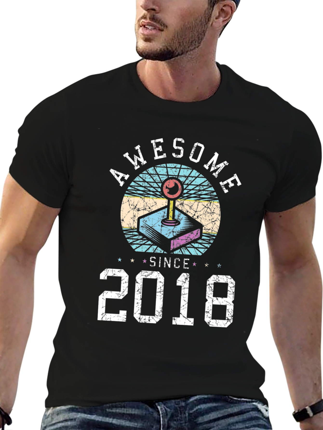 Awesome Since 2018 Black Graphic Tee