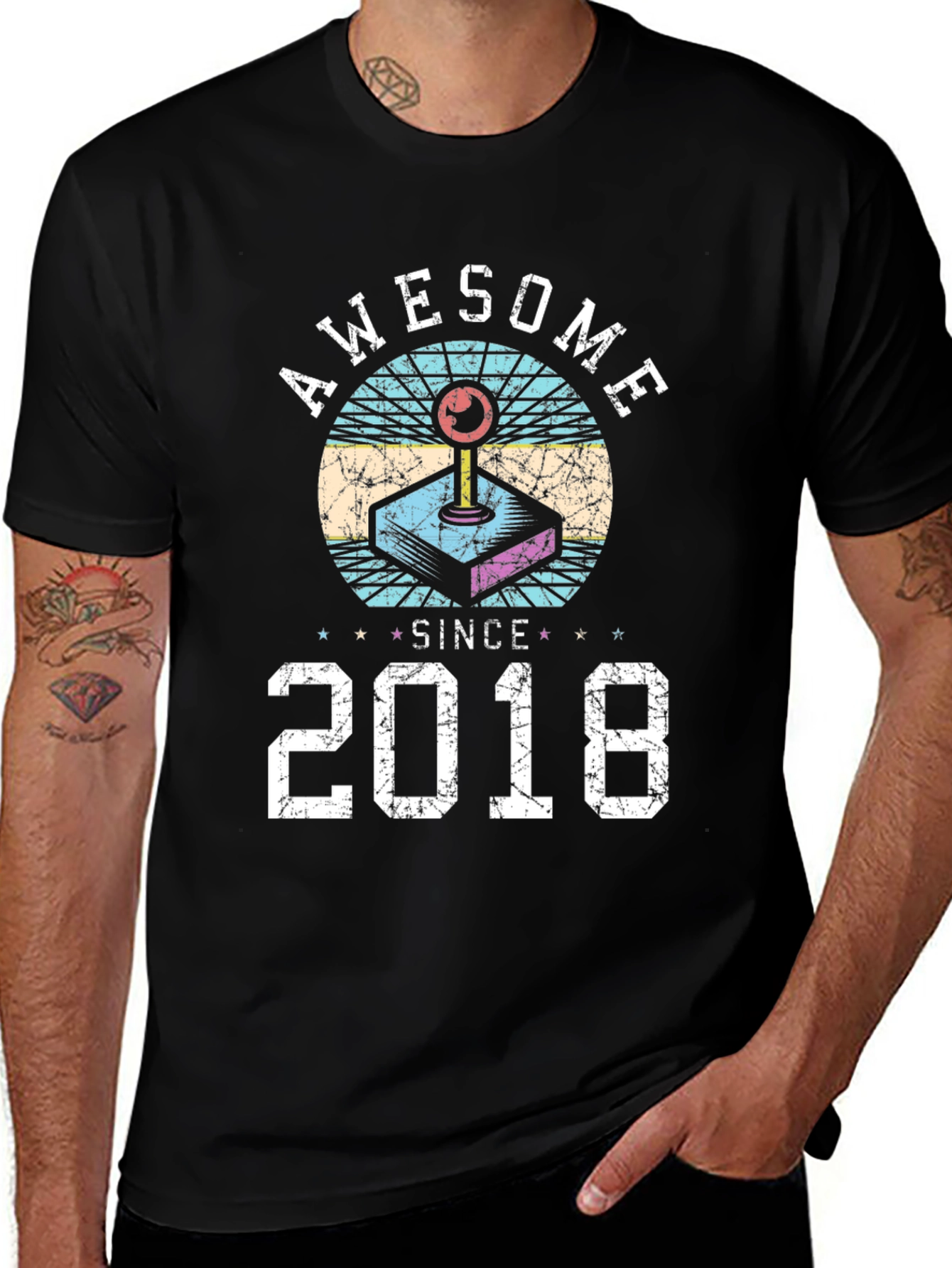 Awesome Since 2018 Black Graphic Tee
