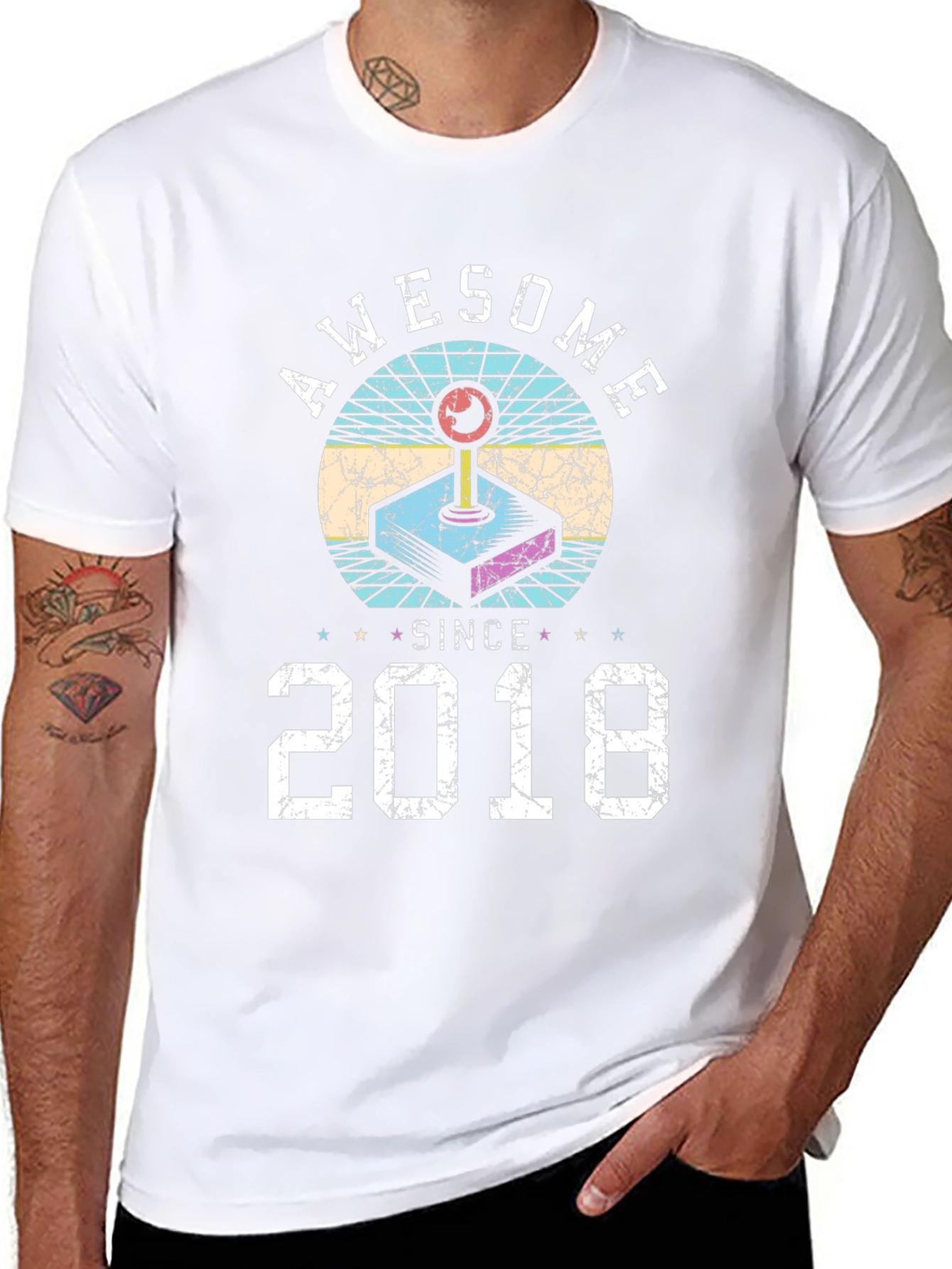 Awesome Since 2018 Black Graphic Tee