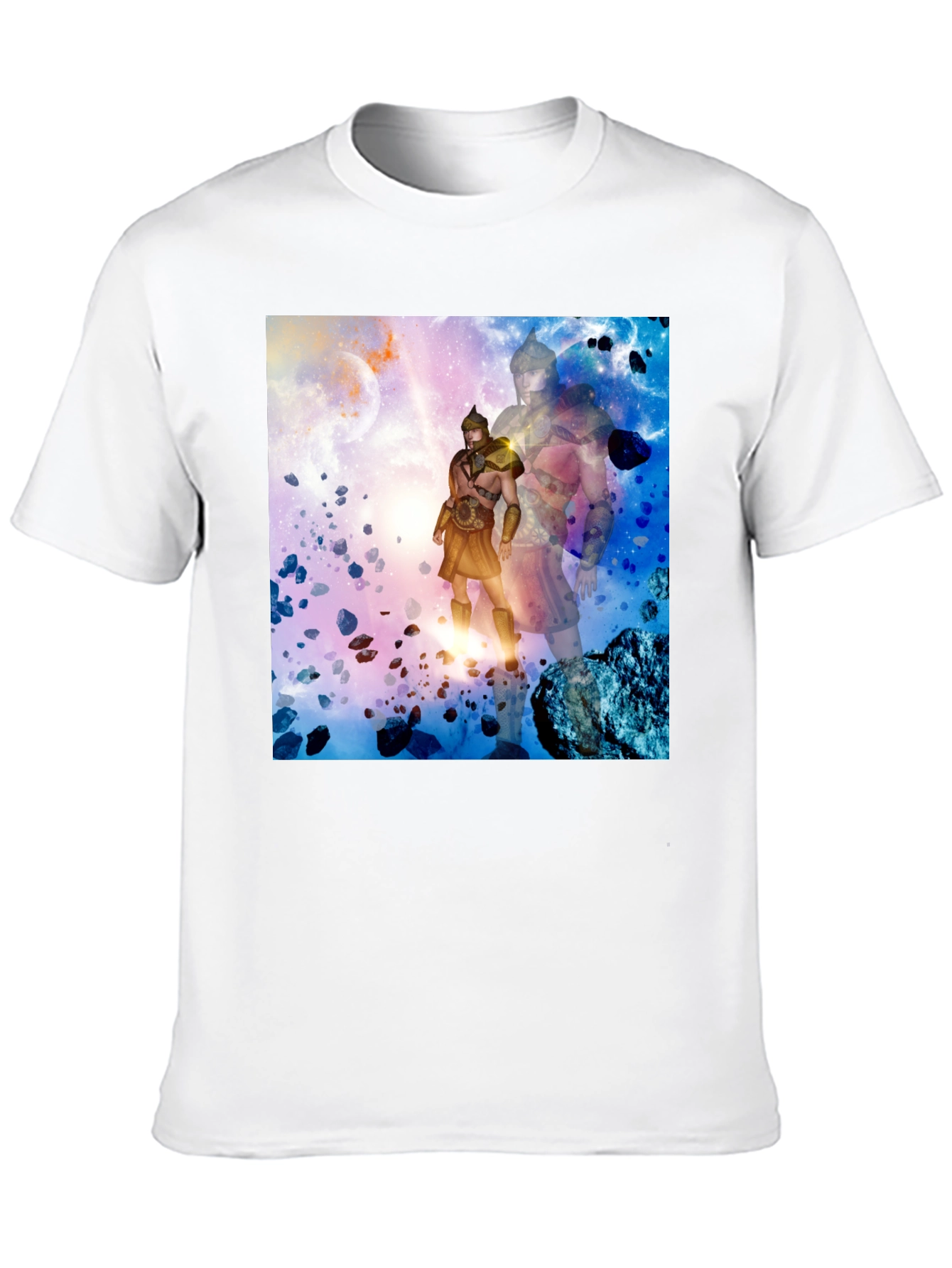 Cosmic Gladiator Graphic T-Shirt - Black