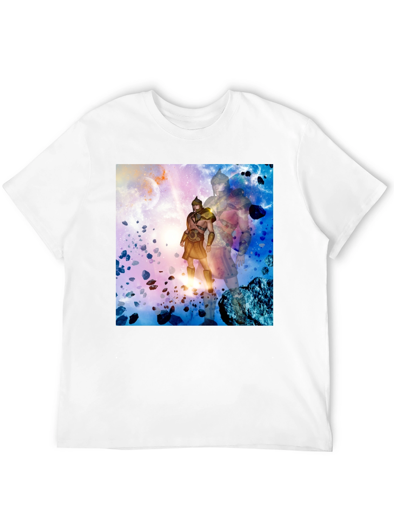 Cosmic Gladiator Graphic T-Shirt - Black