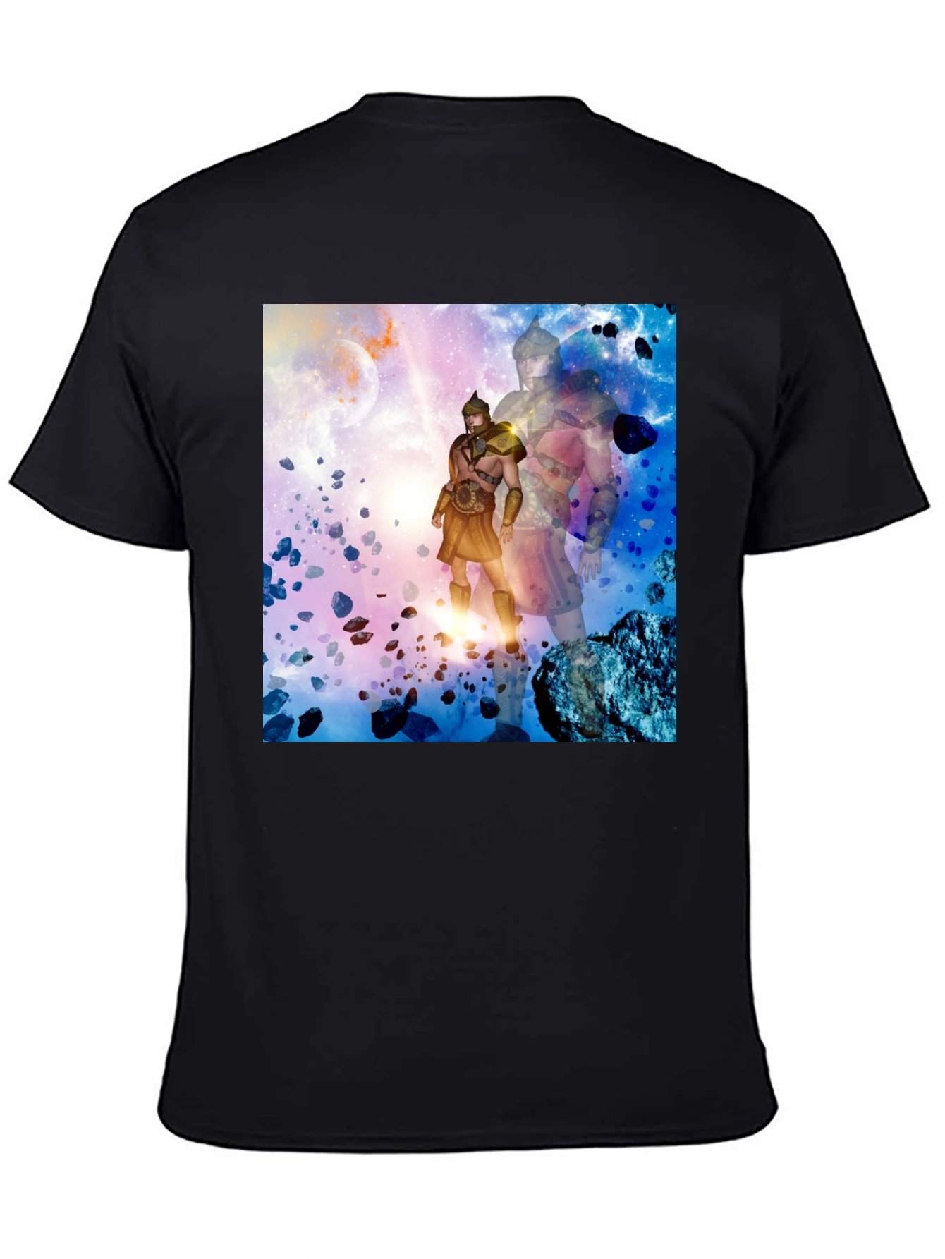 Cosmic Gladiator Graphic T-Shirt - Black