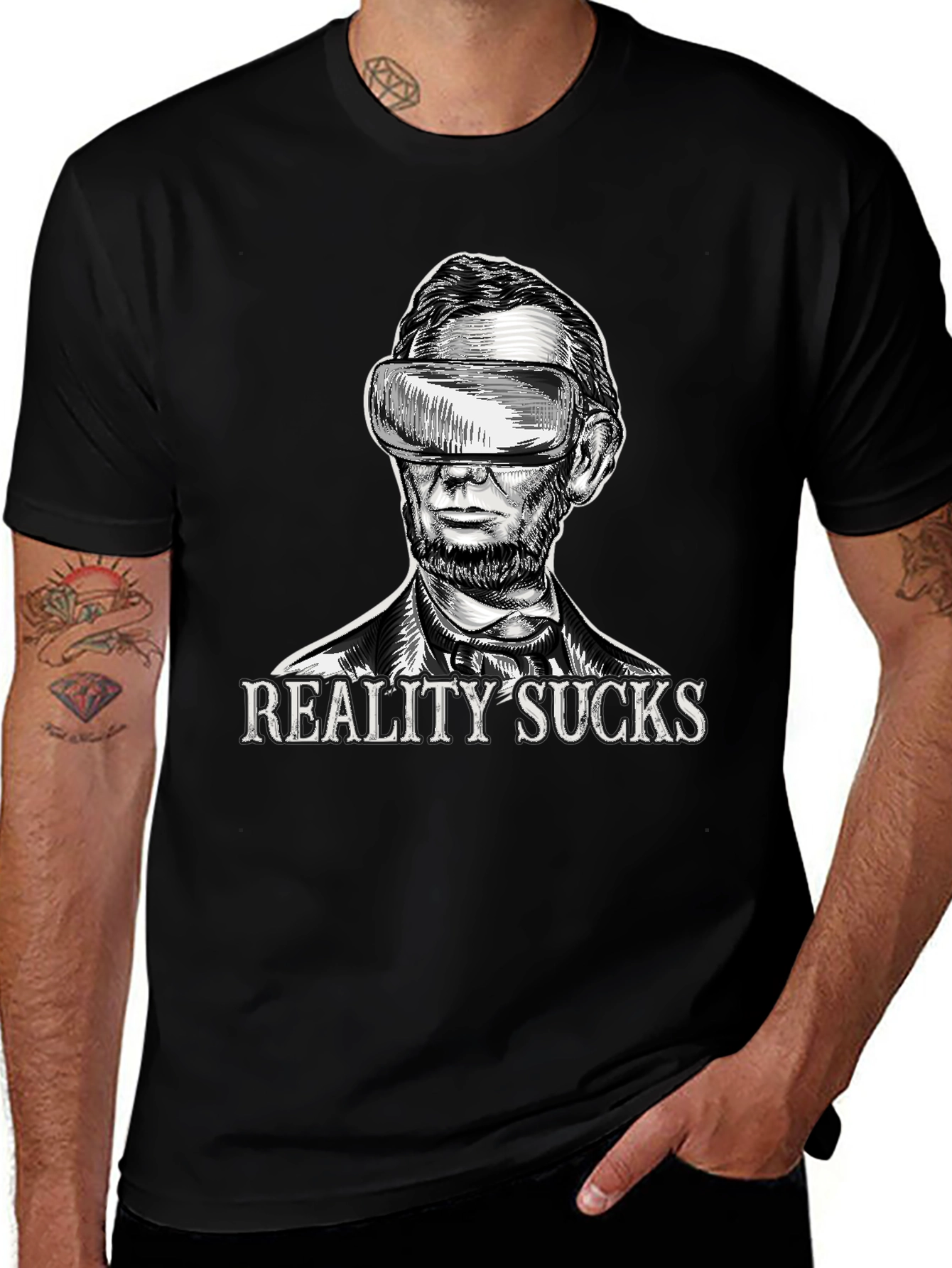 Reality Sucks VR Abraham Lincoln T-Shirt