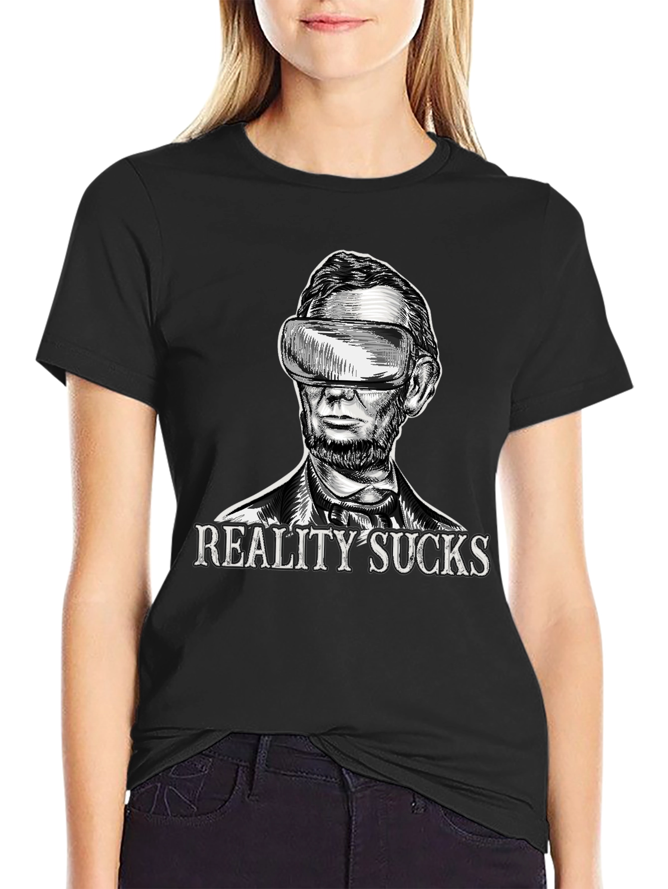 Reality Sucks VR Abraham Lincoln T-Shirt