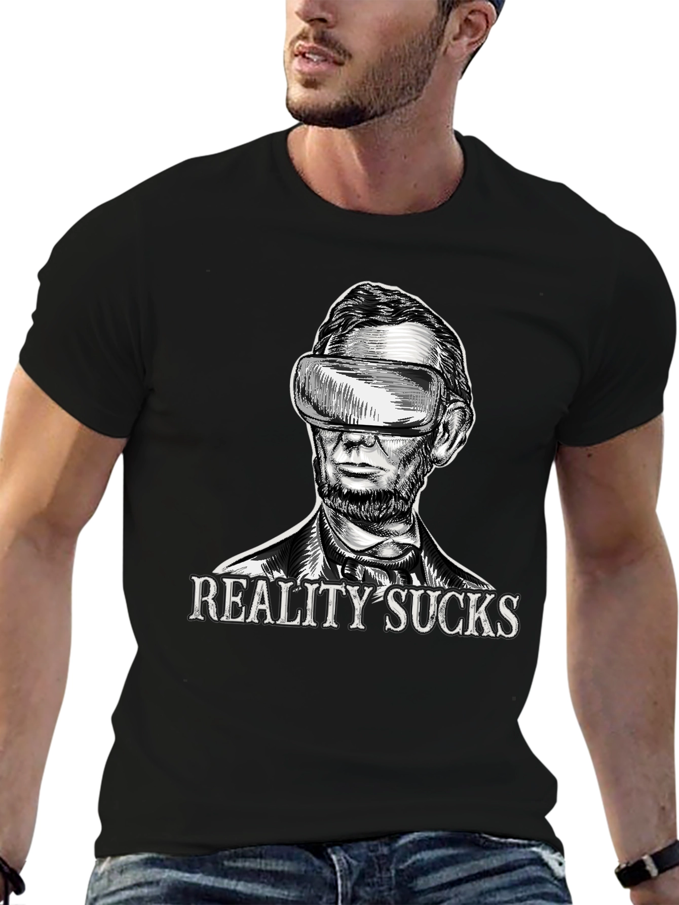Reality Sucks VR Abraham Lincoln T-Shirt