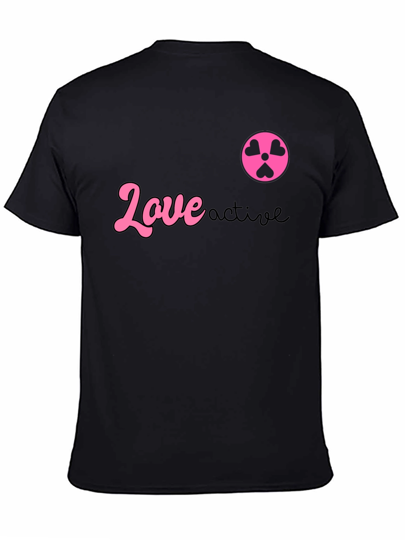 Love Active Graphic Tee - Black Cotton T-Shirt