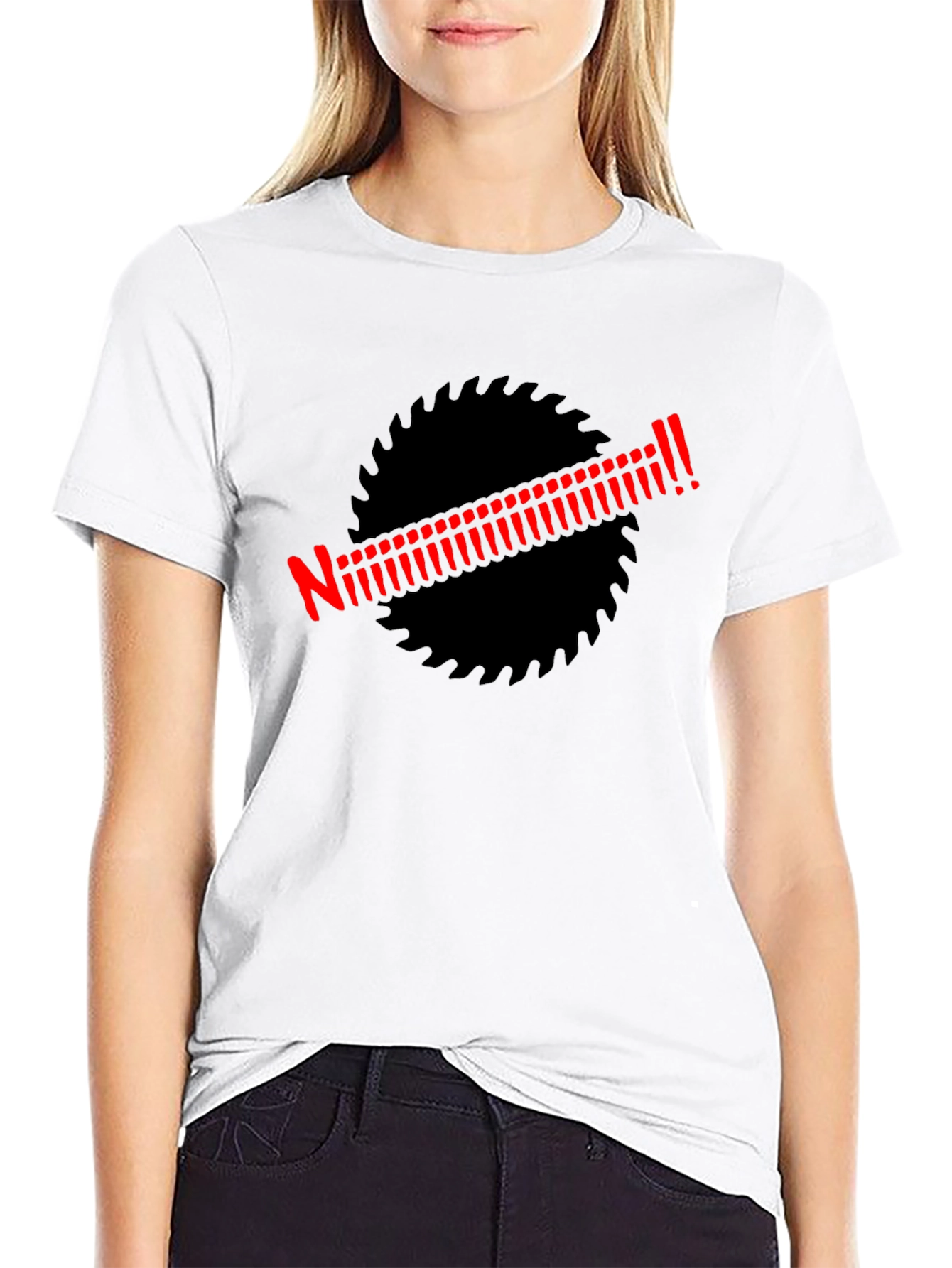 Edgy Graphic Tee: Saw Blade Design