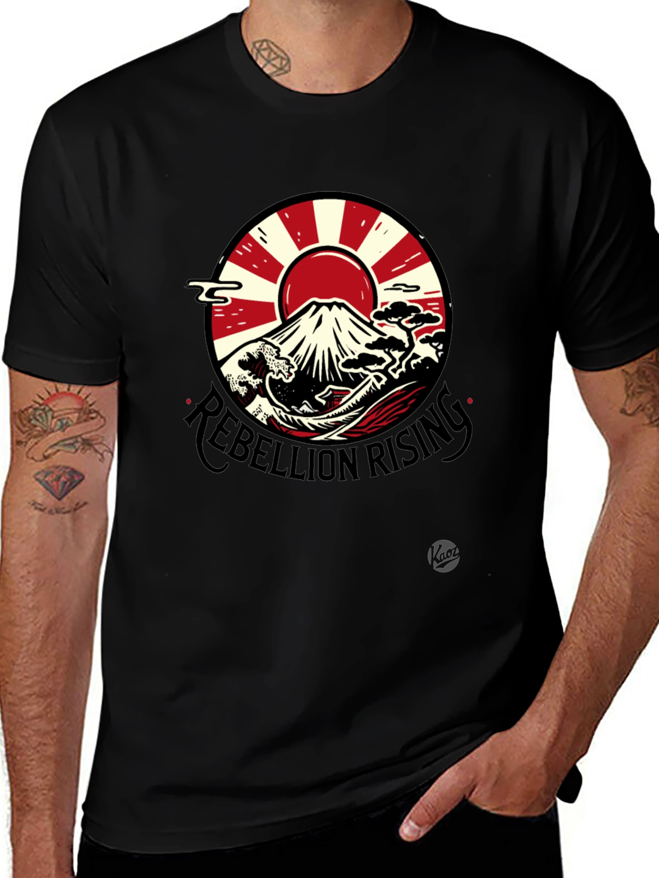 Rebellion Rising Graphic Tee - Japanese Mount Fuji Design