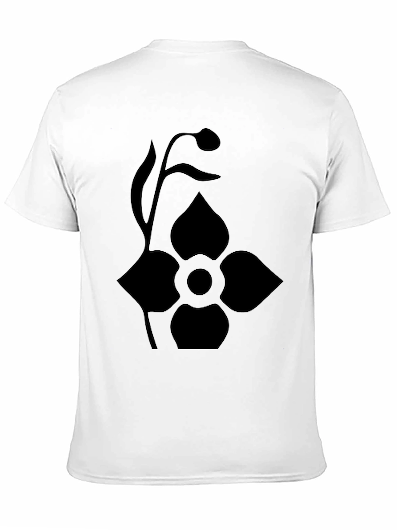 Black T-Shirt with Floral Design