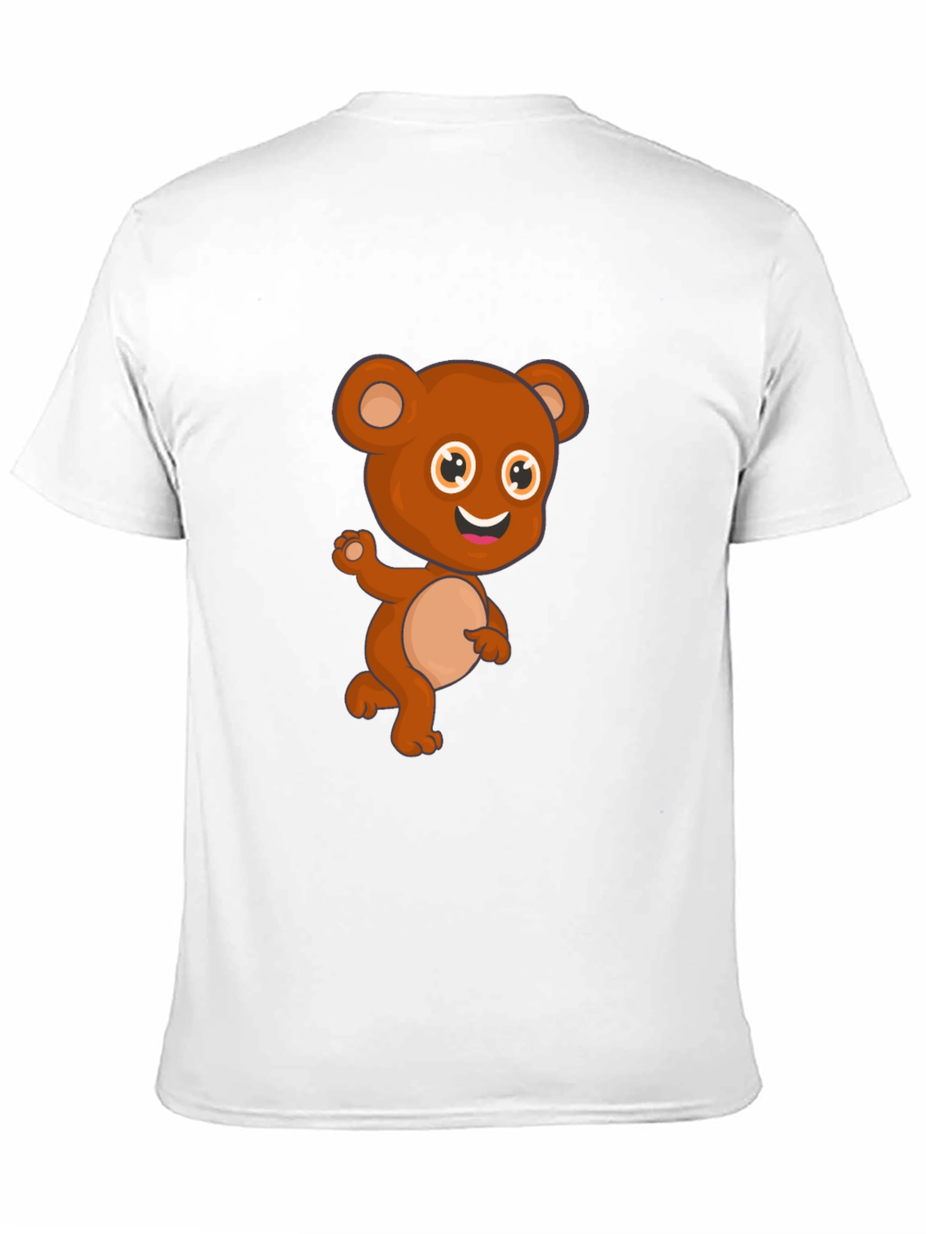 Cute Cartoon Bear Black T-Shirt