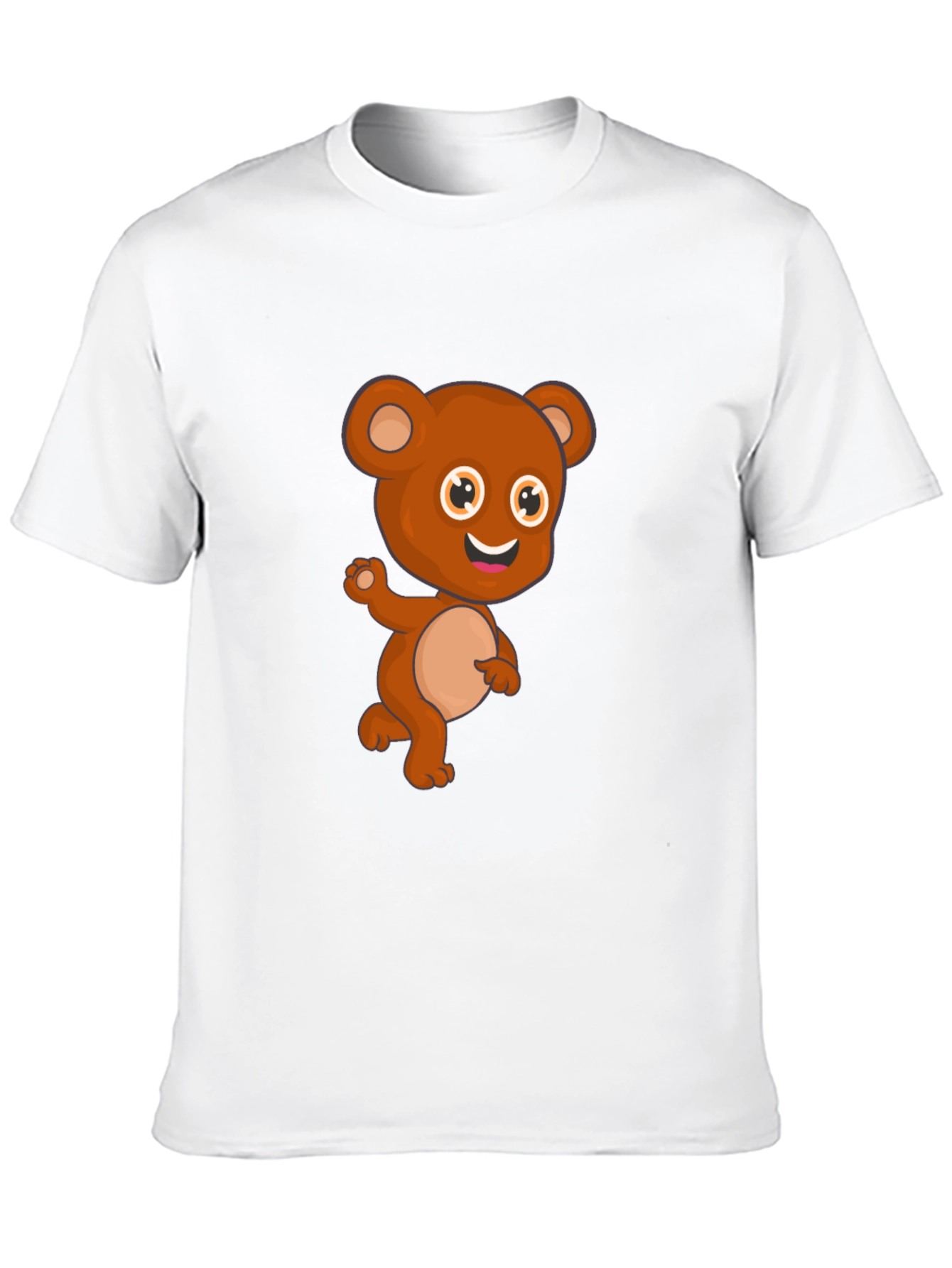 Cute Cartoon Bear Black T-Shirt