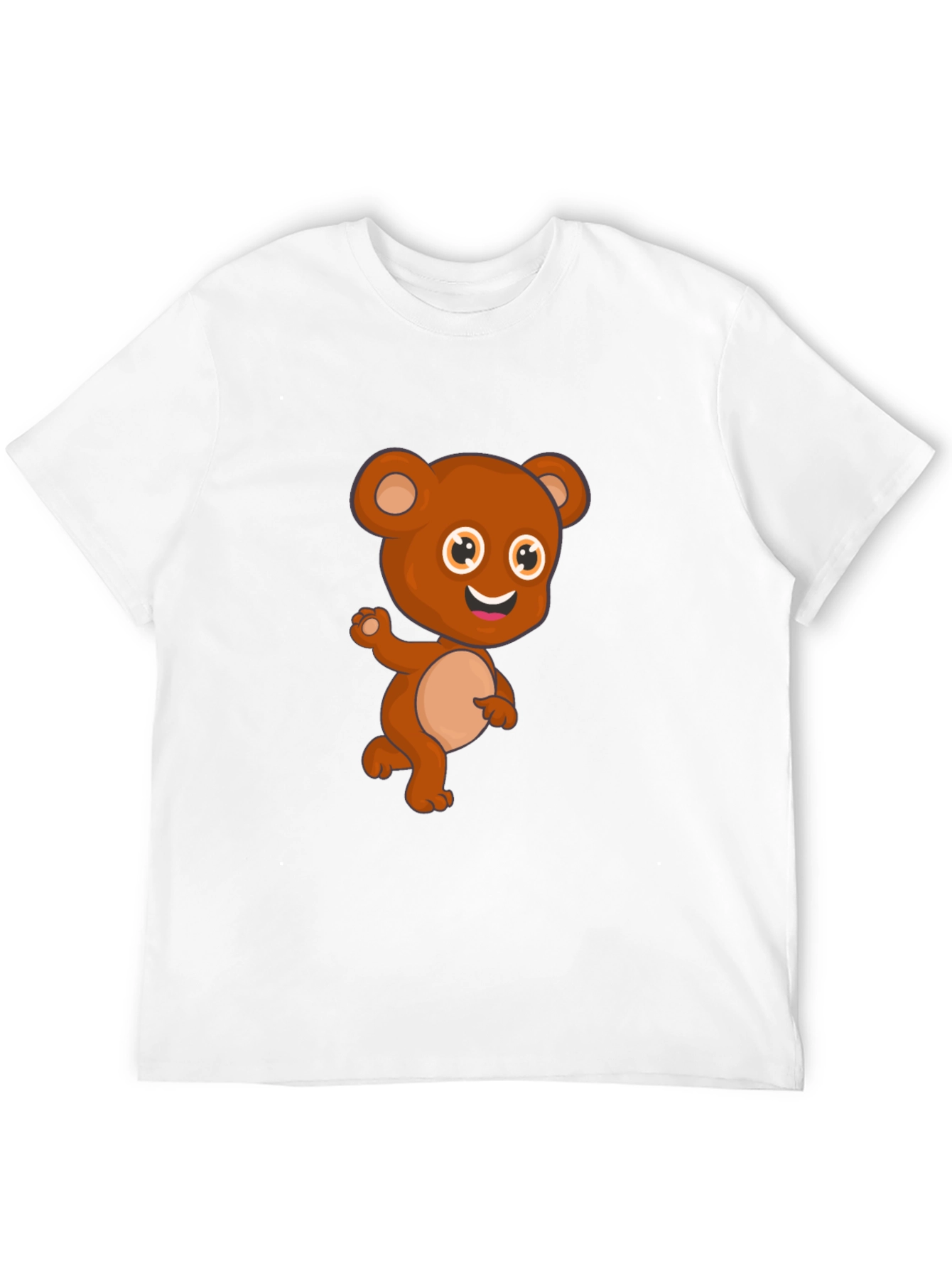 Cute Cartoon Bear Black T-Shirt