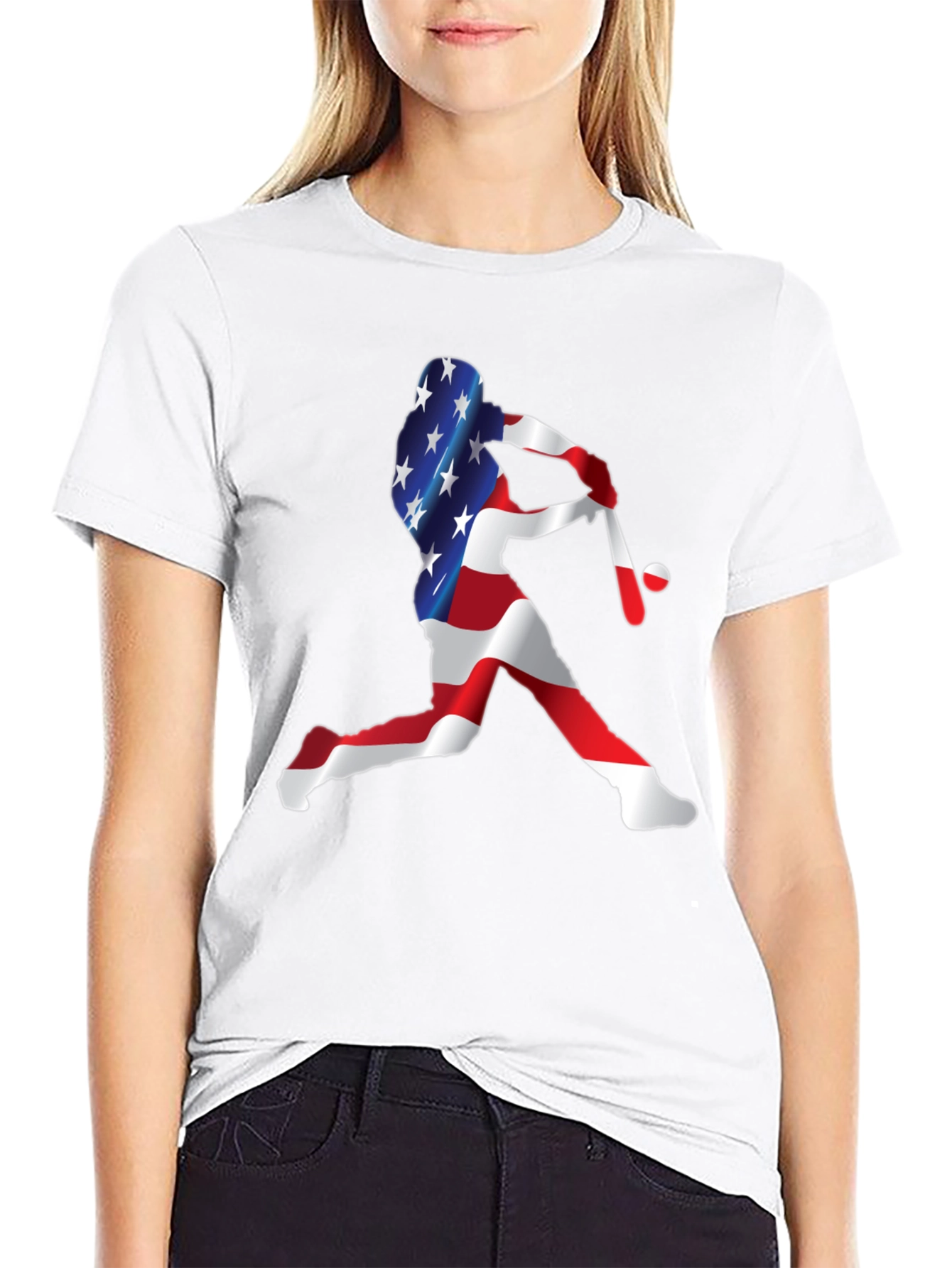 USA Baseball Player Graphic Tee