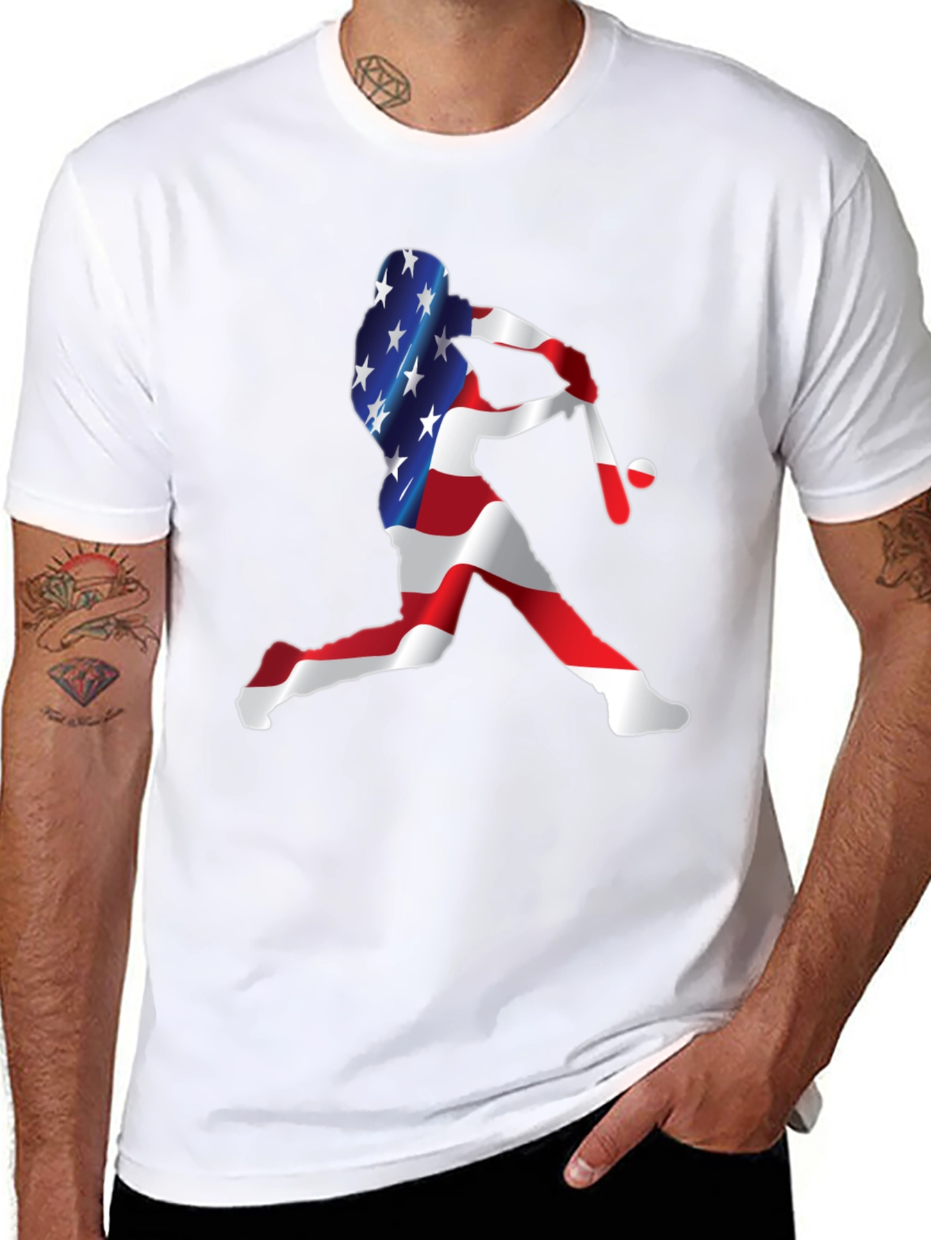 USA Baseball Player Graphic Tee