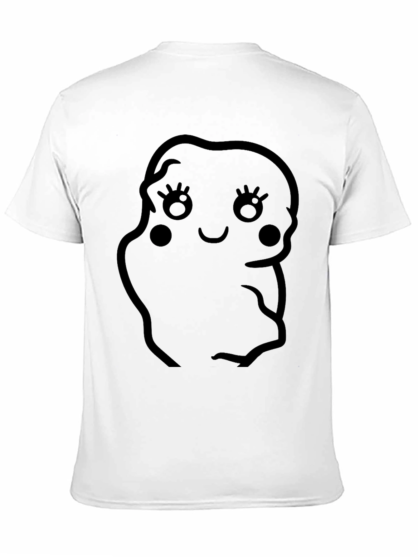 Cute Potato Character Black T-Shirt