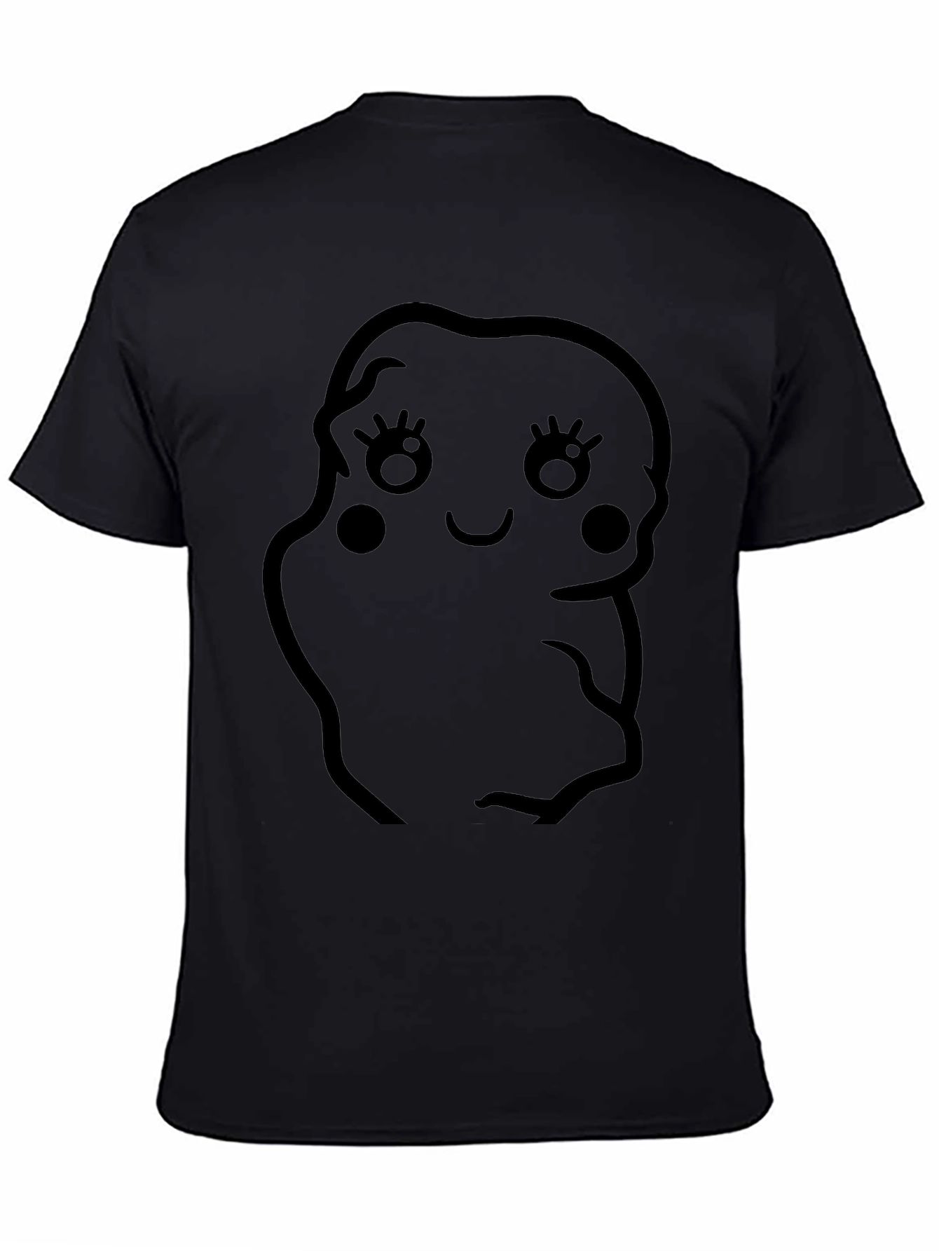 Cute Potato Character Black T-Shirt