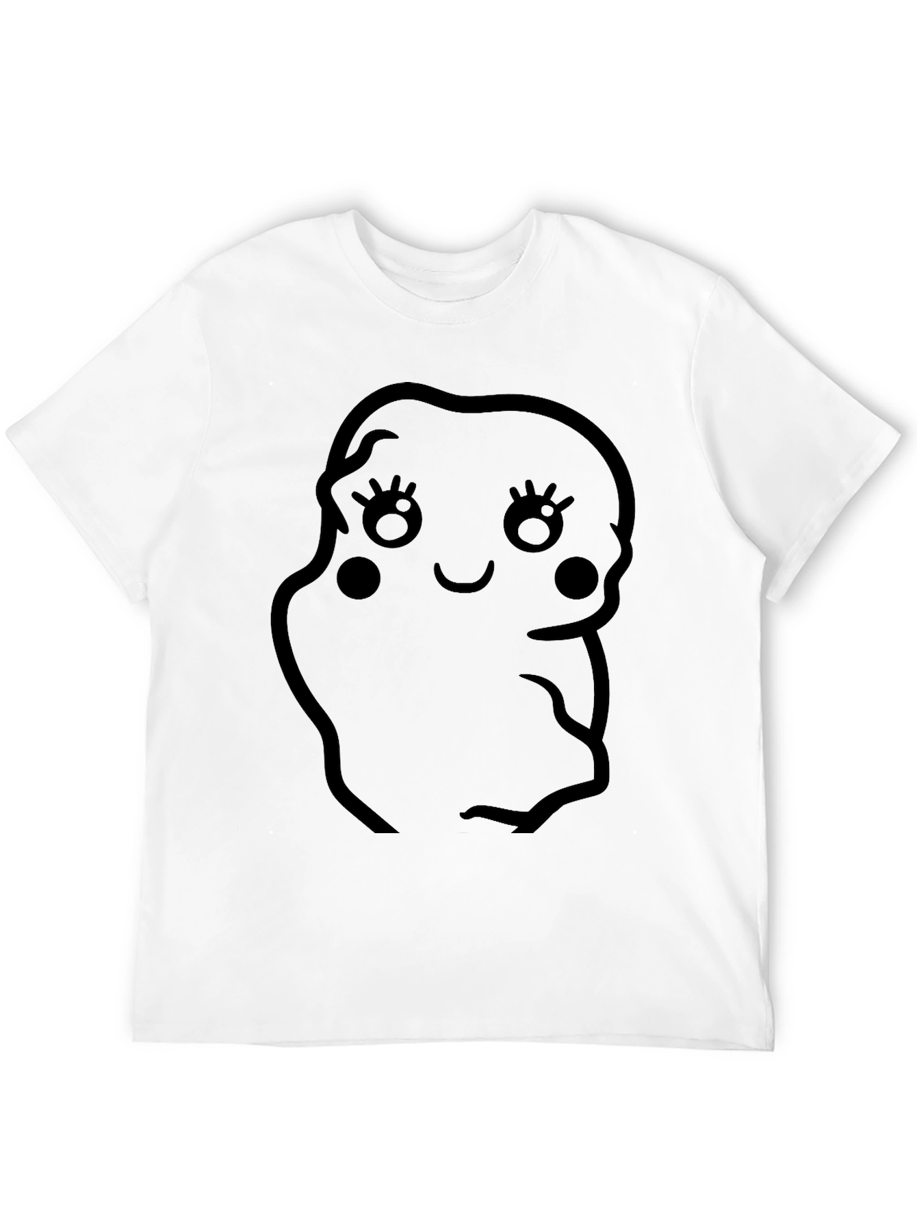 Cute Potato Character Black T-Shirt